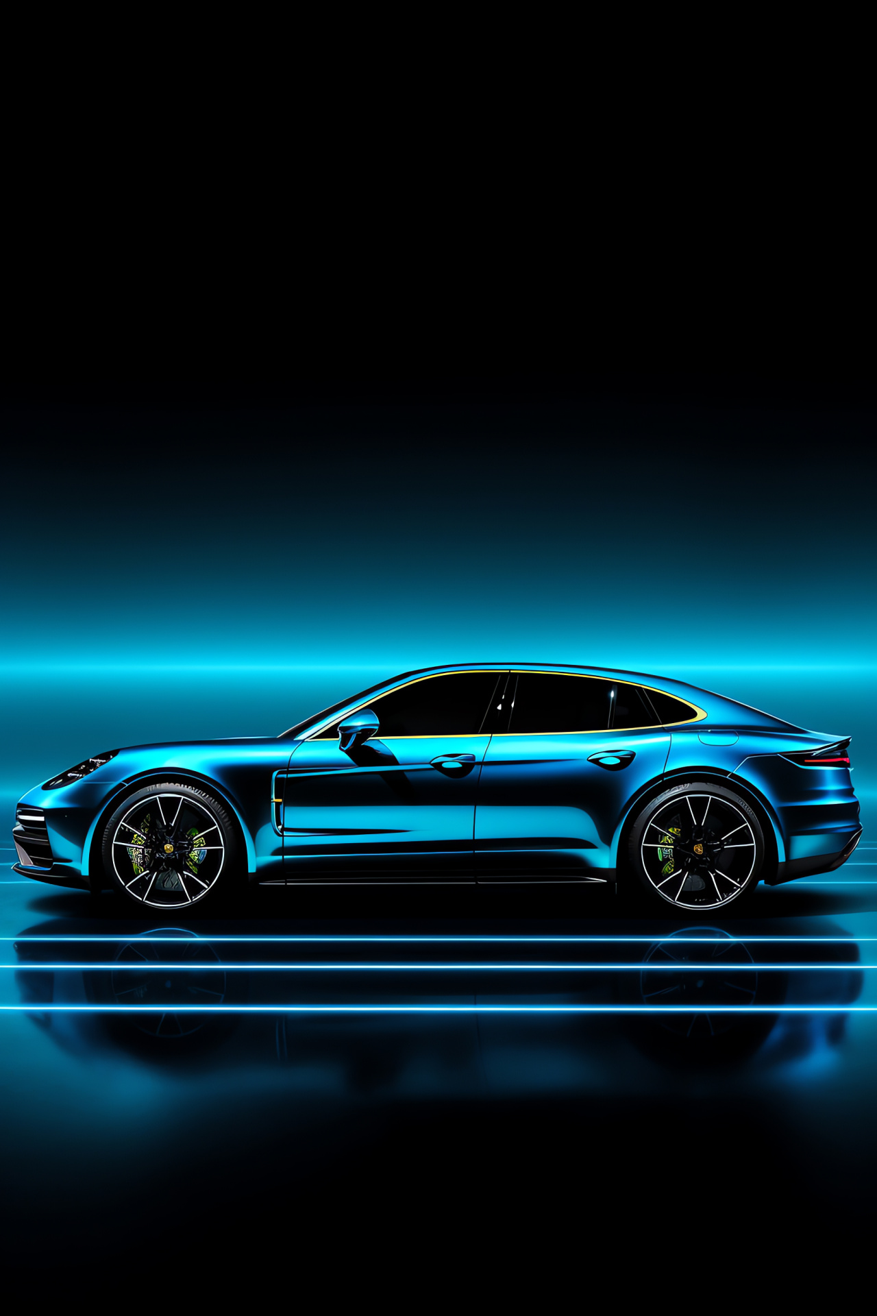 Porsche Panamera E-Hybrid, Lateral vehicle profile, Luxurious hues, Luminous ambience, Design precision, HD Phone Wallpaper