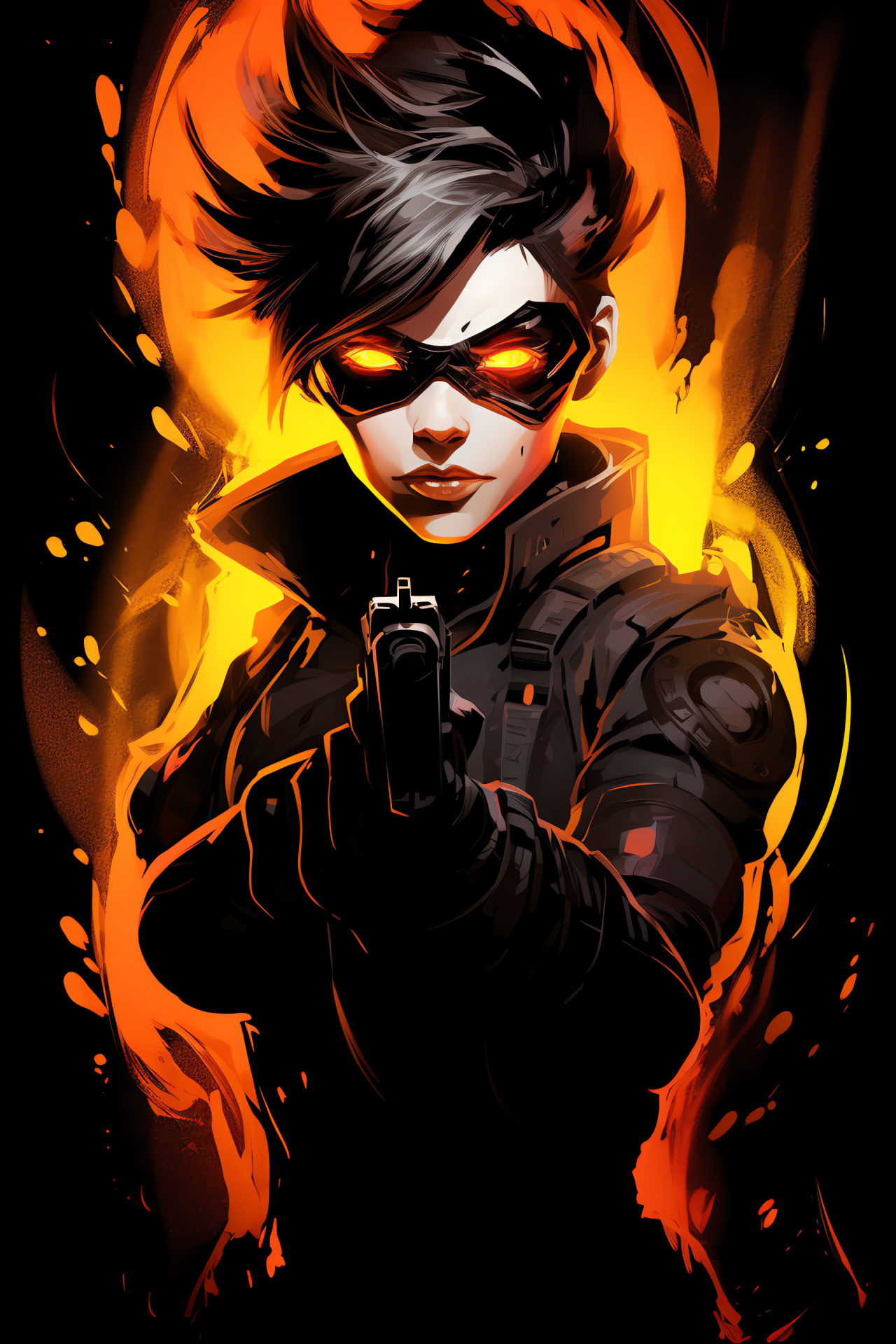 Chronal agent Tracer, Overwatch universe, Temporal motif, Heroic visage, Digital realm, HD Phone Image