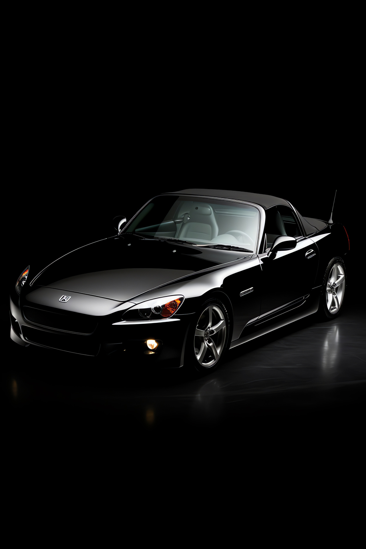 Elevated Honda S2000, Silver model, Black backdrop purity, Type V series, Auto elegance, HD Phone Wallpaper