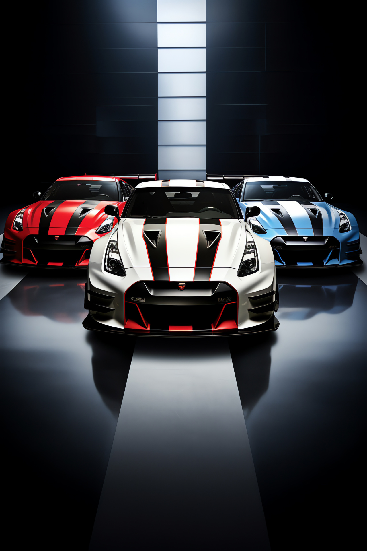 Nismo March medium shot, High-angle perspective, Racing vehicle, Distinctive paint job, Auto racing, HD Phone Image