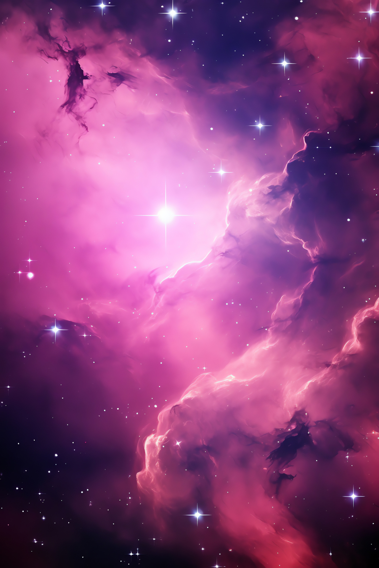 Roseate Galaxy, Vast cosmos, Galactic wonder, Star panorama, Universal patterns, HD Phone Image