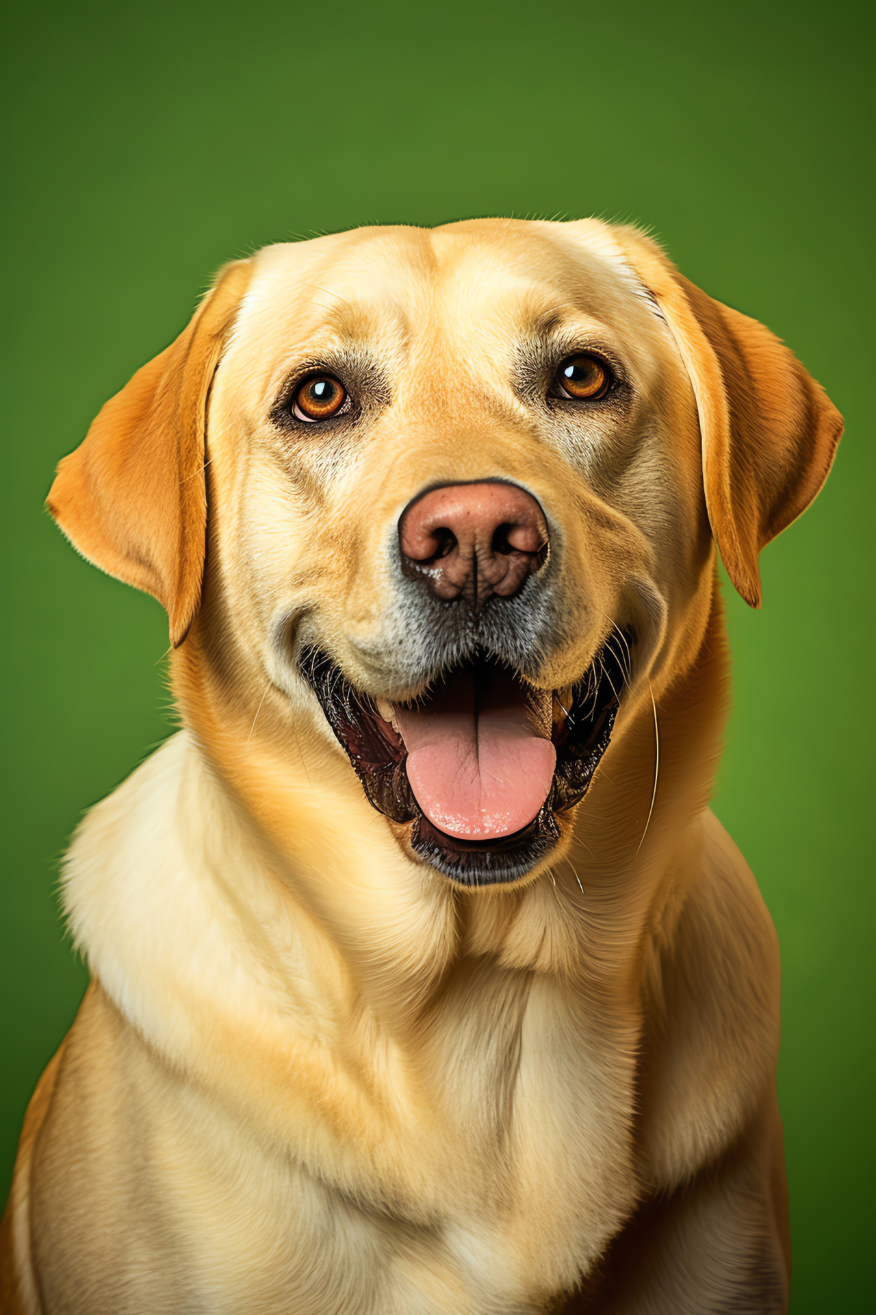 Friendly canine look, Labrador in focus, Pure color backdrop, Companion animals, Labrador character, HD Phone Image