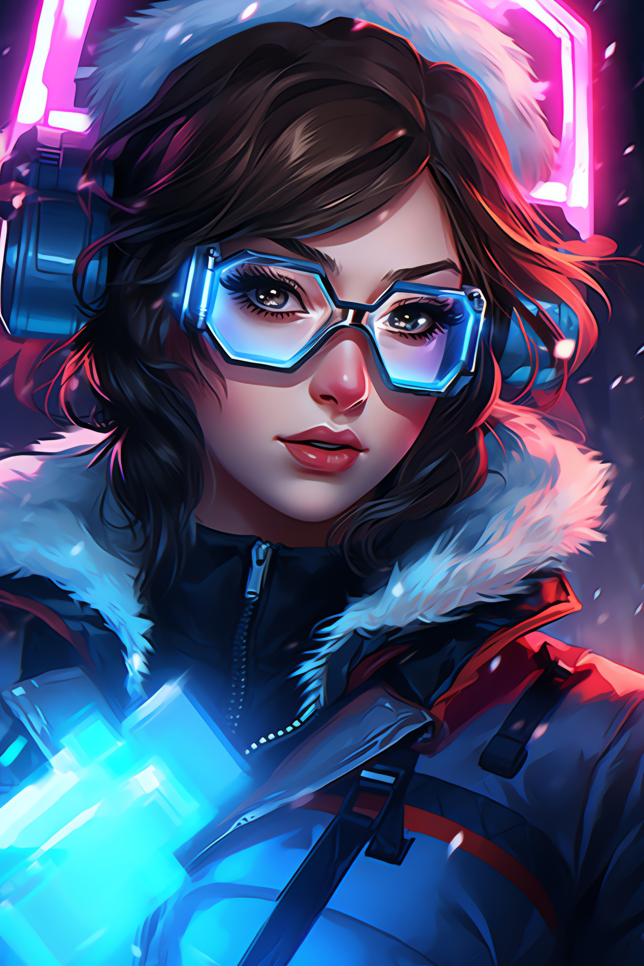 Overwatch hero Mei, Cryostasis, Blizzard game, frost defense, Russian facility, HD Phone Image