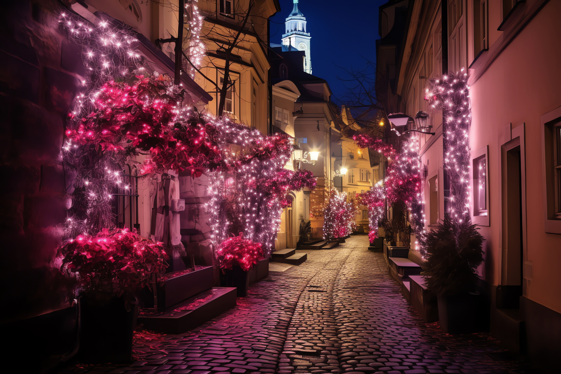 Czech holiday charm, historic cityscapes, festive street decor, castle illumination, seasonal treats, HD Desktop Wallpaper