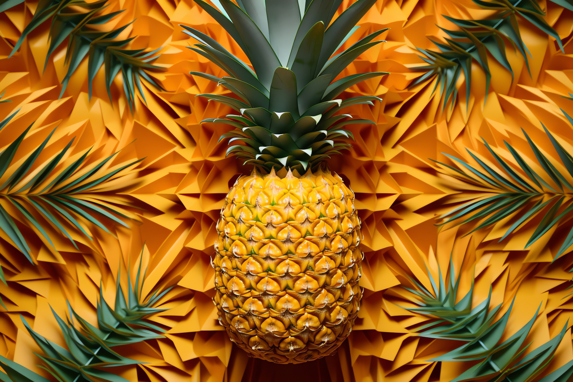 Tropical fruit design, Artistic presentation, Stark contrast, Visually striking decor, Peculiar contours, HD Desktop Image