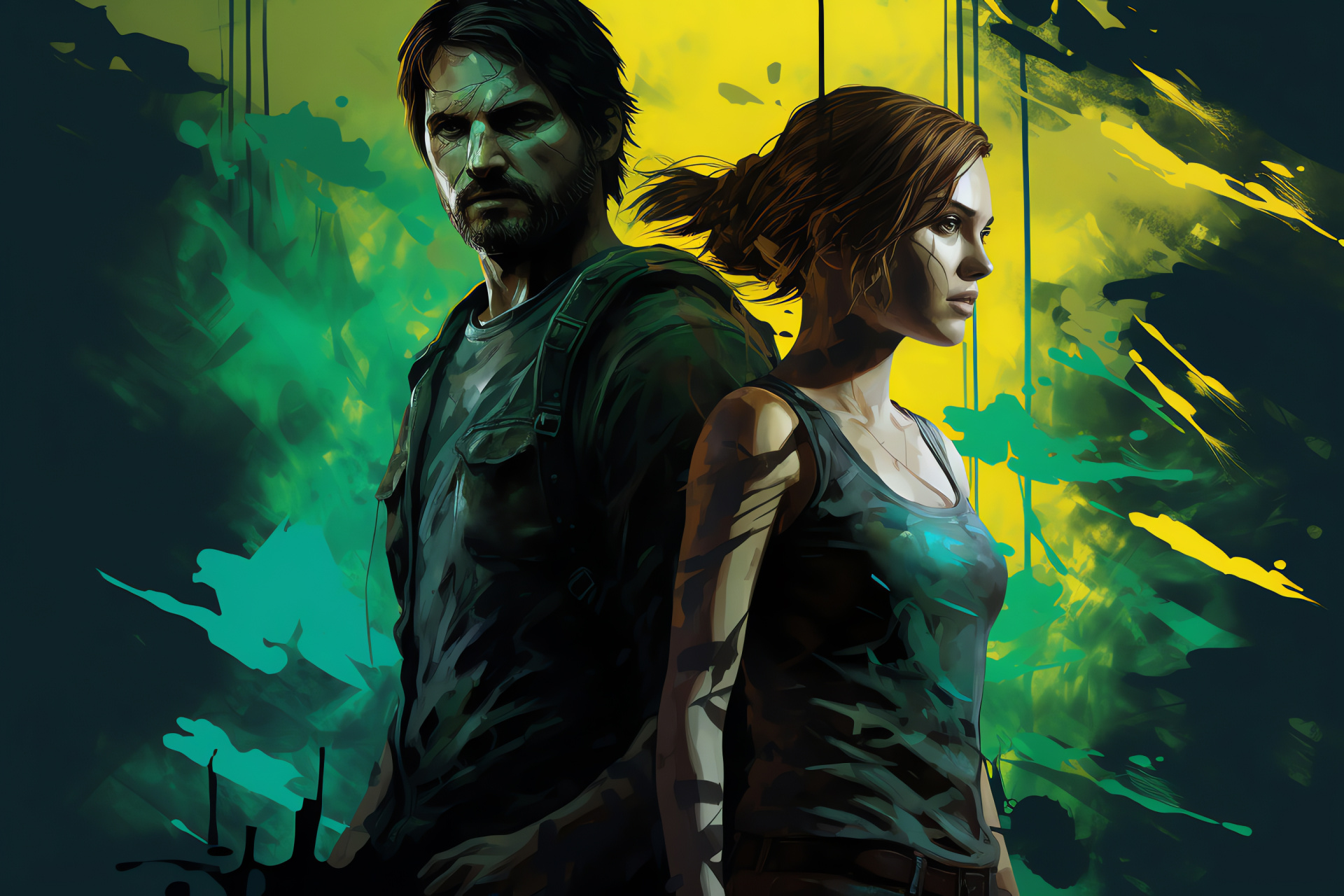 Playstation game protagonists, Tired heroes, Survivor game figures, Expressive game characters, Digital adventure, HD Desktop Image