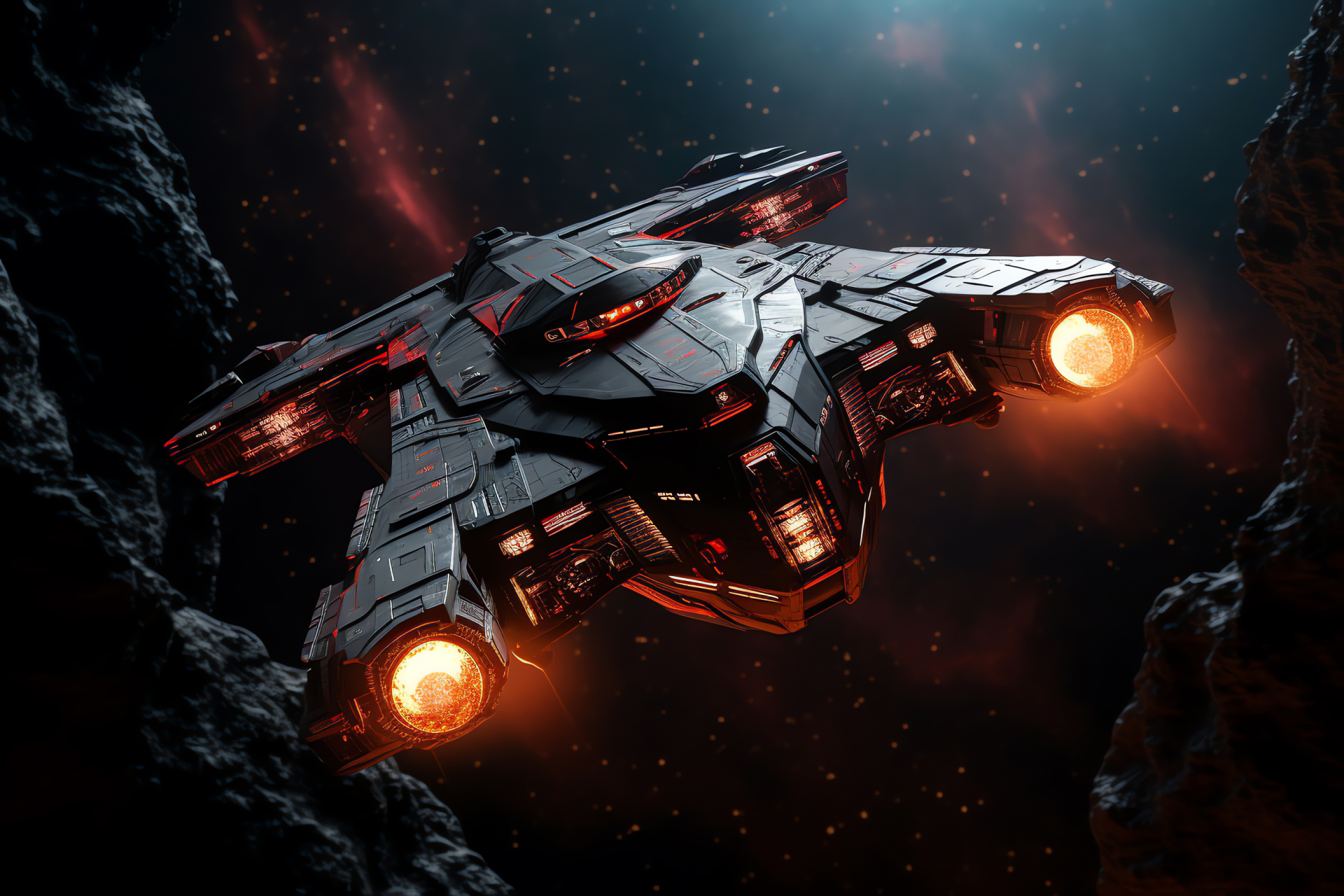 Spacefaring vessel, Asteroid navigation, Stellar cruiser, Intergalactic transit, Space vanguard, HD Desktop Image