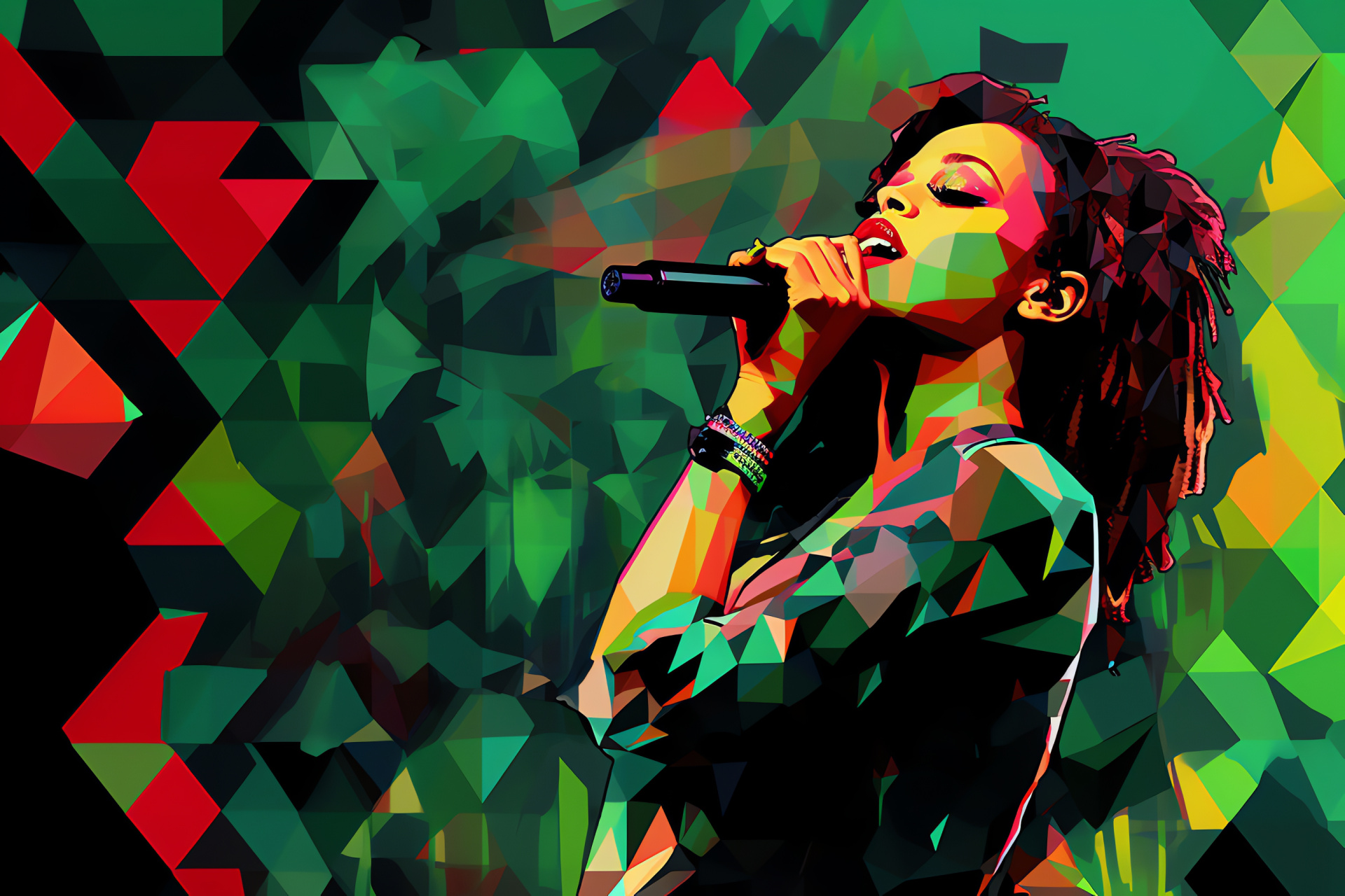 Rihanna, Singer-songwriter, Recording artist, Hairstyle flames, Dynamic performance, HD Desktop Image