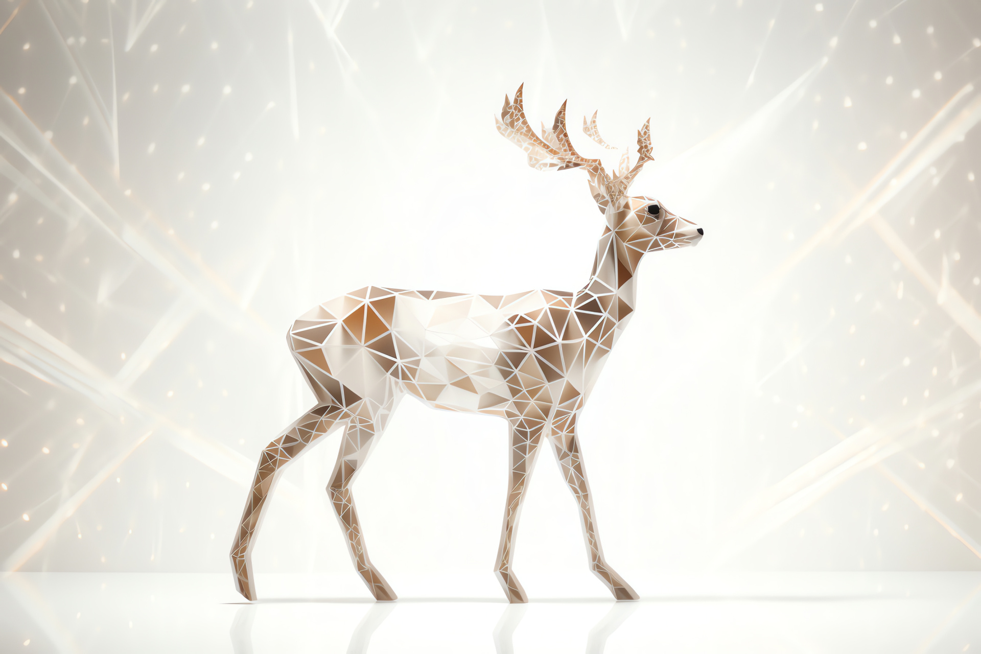 Reindeer profile, Artistic representation, Nordic species, Wilderness inhabitant, Delightful posture, HD Desktop Image