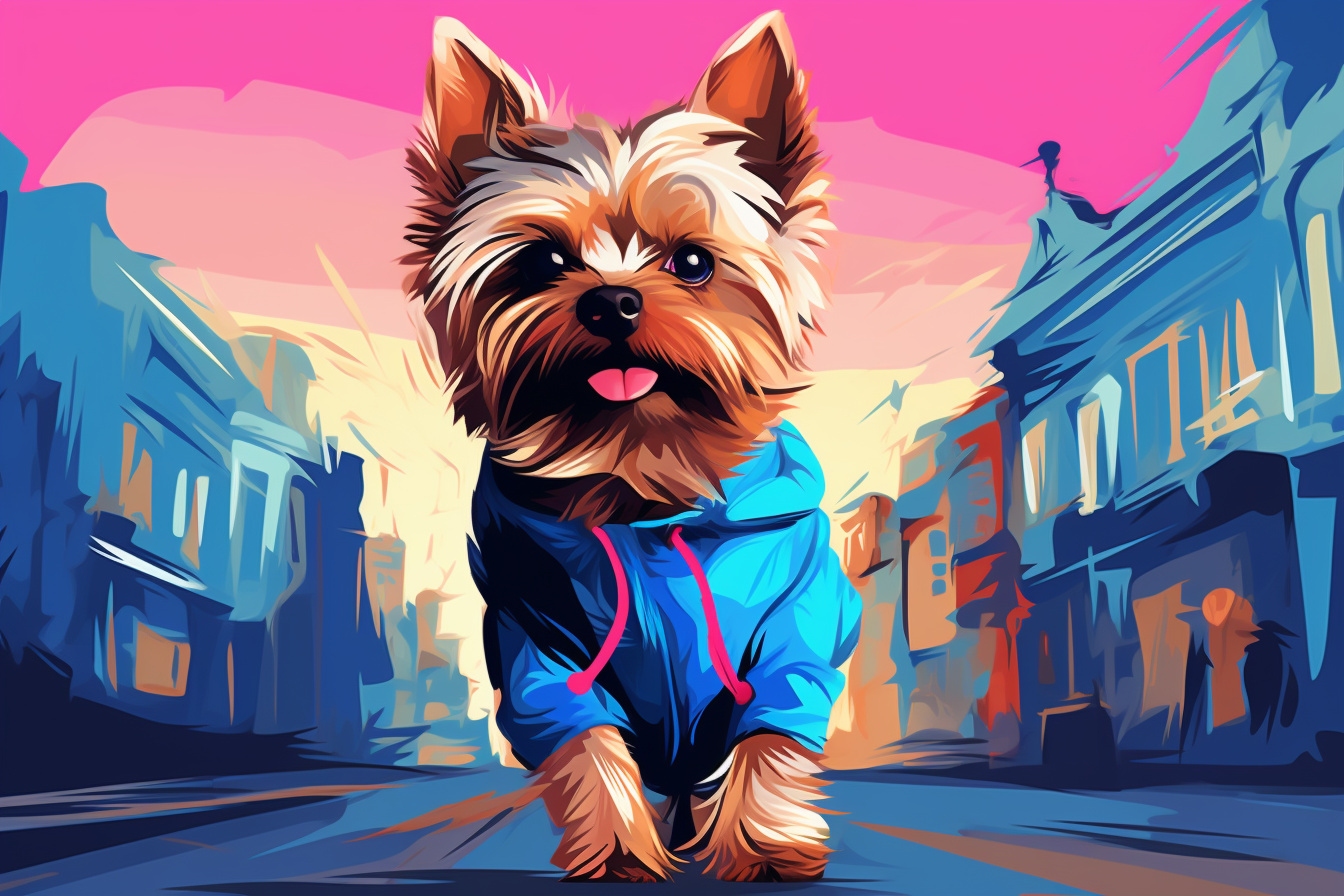 Bold Yorkshire Terrier, Vivid coloring, Dog breed, Personality, Pet fashion, HD Desktop Image