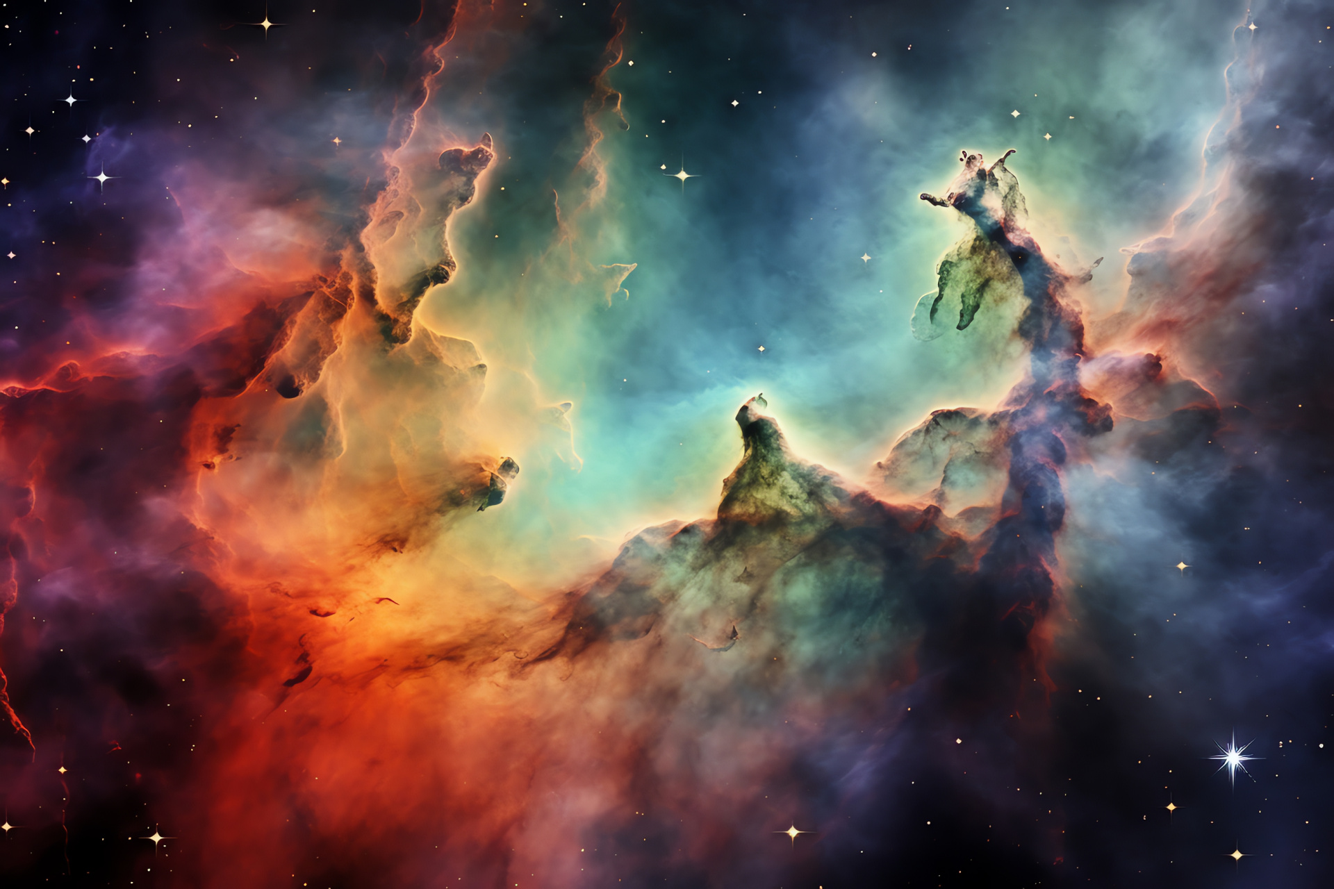 Carina Nebula spectacle, Vibrant cosmos, Star-forming region, Nebular glow, Sky-watching treasure, HD Desktop Wallpaper