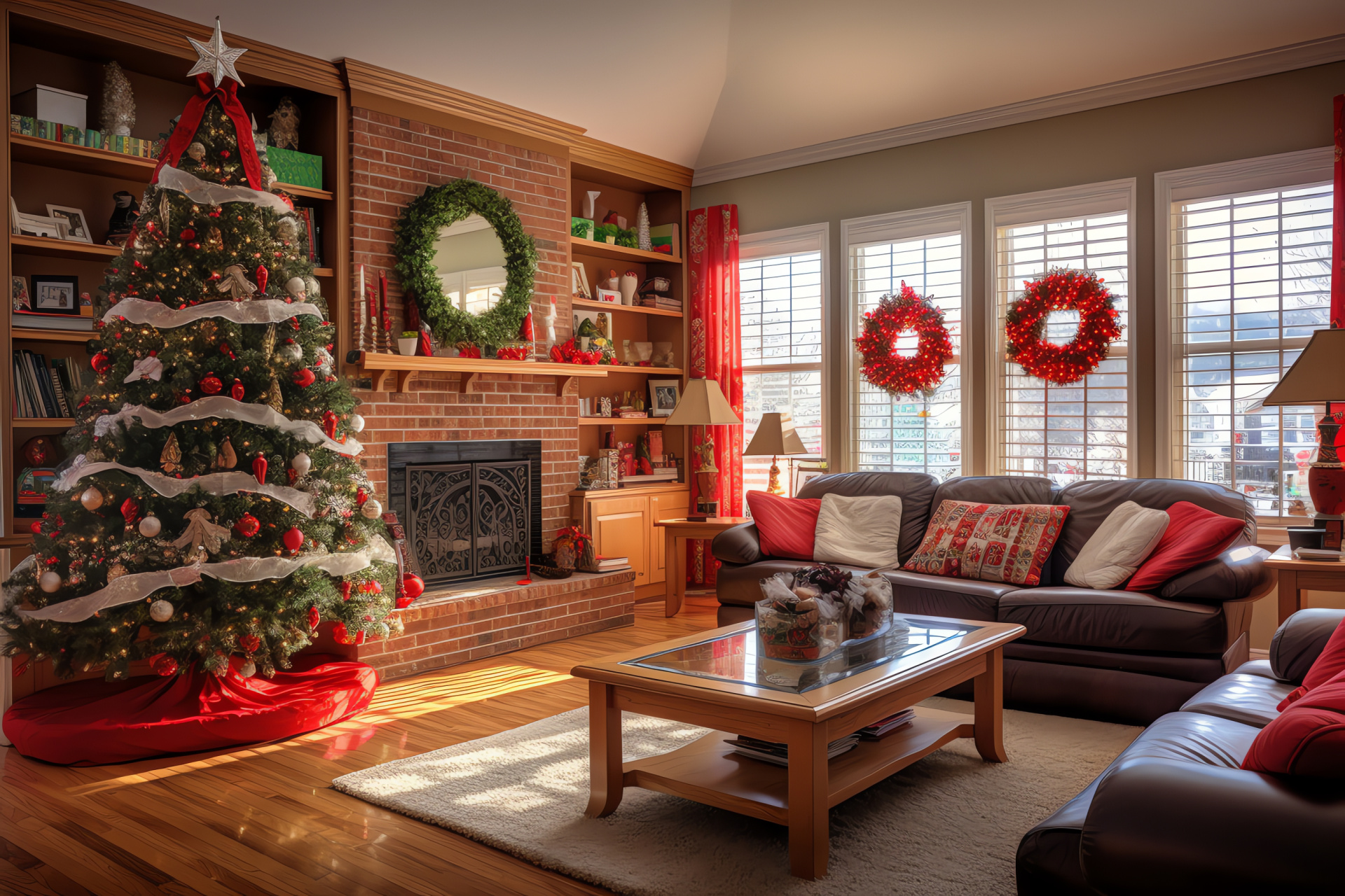 Cozy holiday morning, Family celebration, Festive excitement, Yuletide laughter, Christmas reunion, HD Desktop Image