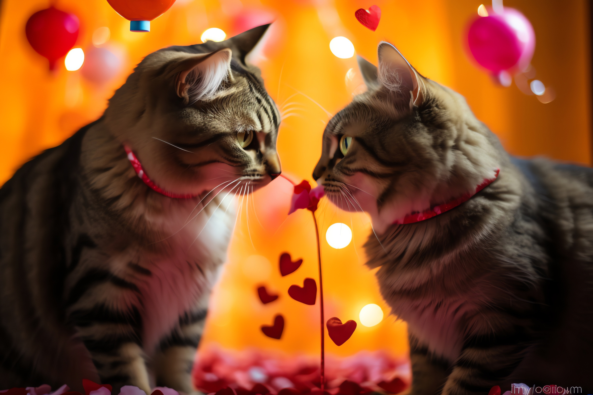 Playful pet, Romantic game, Sweet snacks, Multicolored treats, Party atmosphere, HD Desktop Image