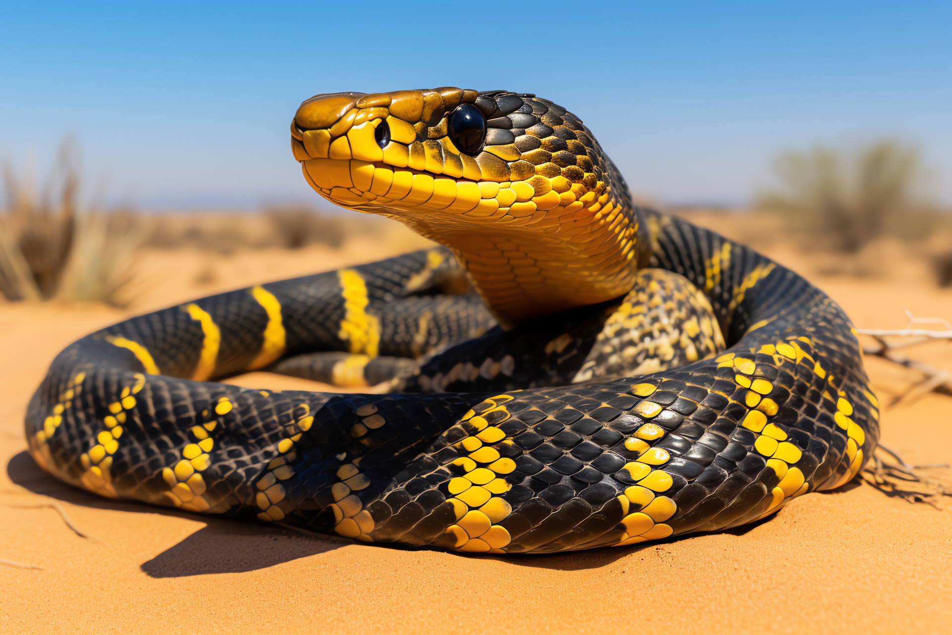 King cobra, Venomous serpent, Ophiophagus hannah, Desert reptile, Serpentine beauty, HD Desktop Wallpaper