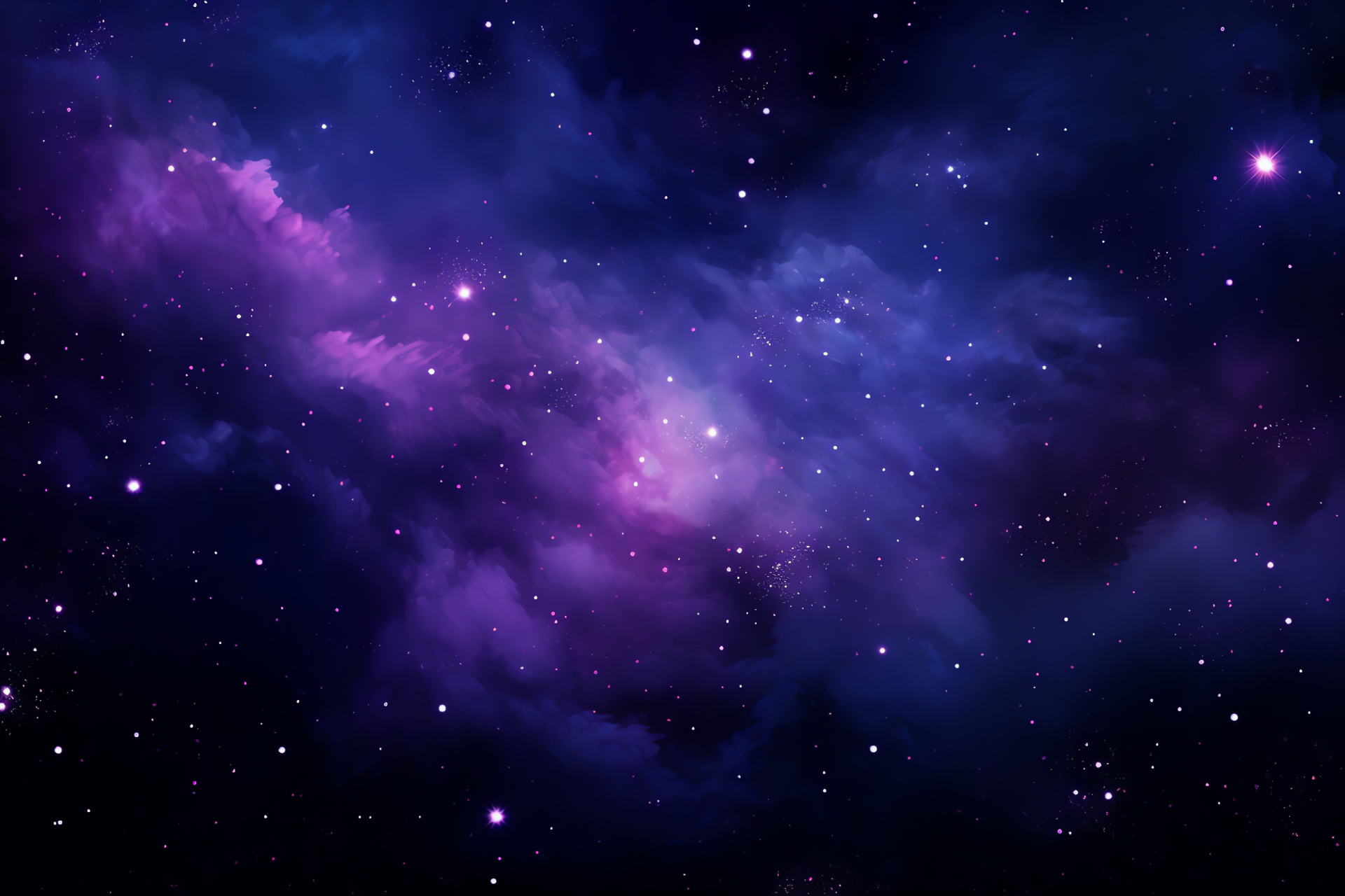 Starry Constellation, Infinite Universe, Sparkling Purple, Galactic Cluster, Space Majesty, HD Desktop Image