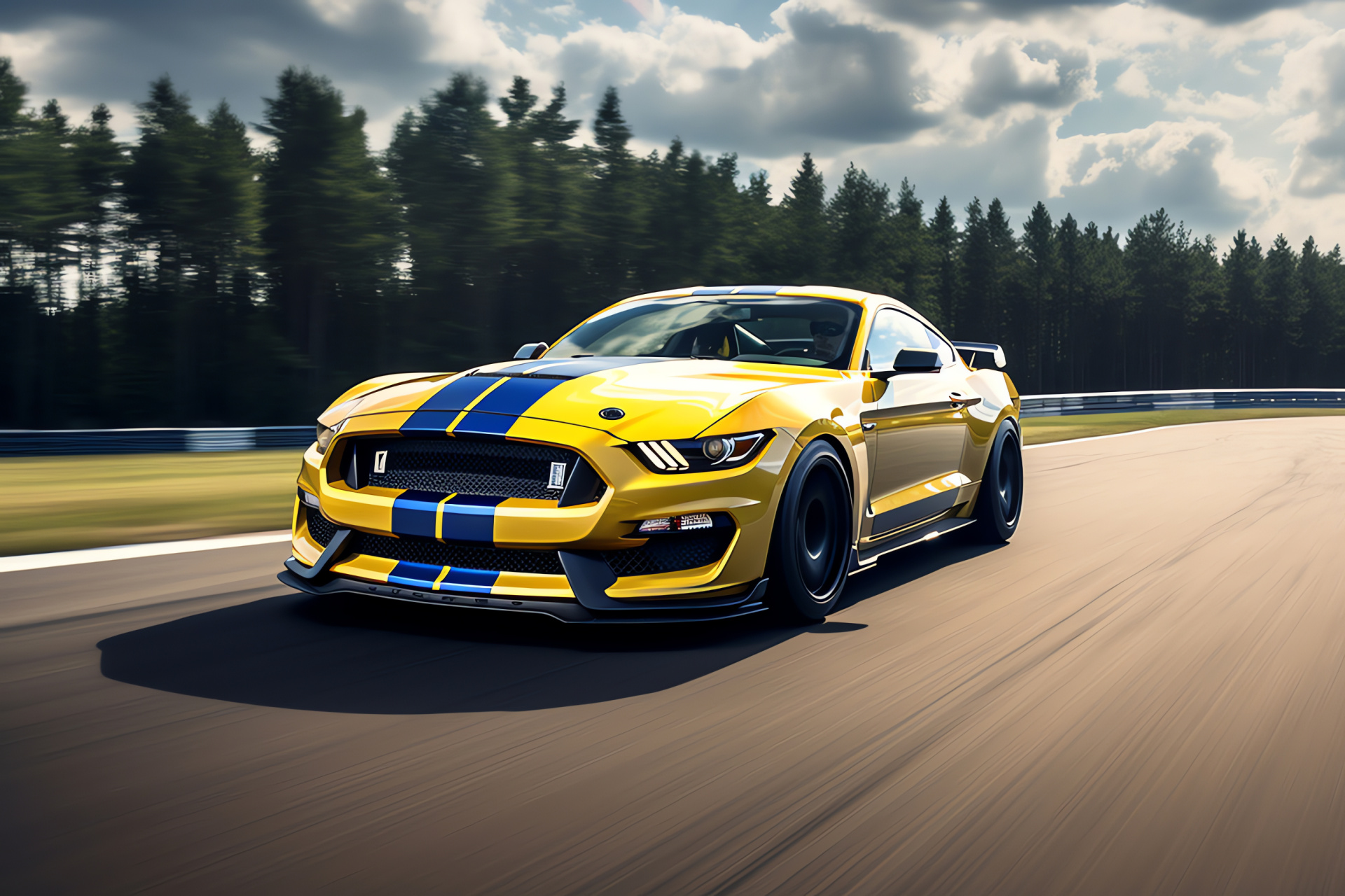 Mustang GT350 and GT350R, German Hockenheimring circuit, Racing acoustics, Performance components, Track-focused design, HD Desktop Wallpaper