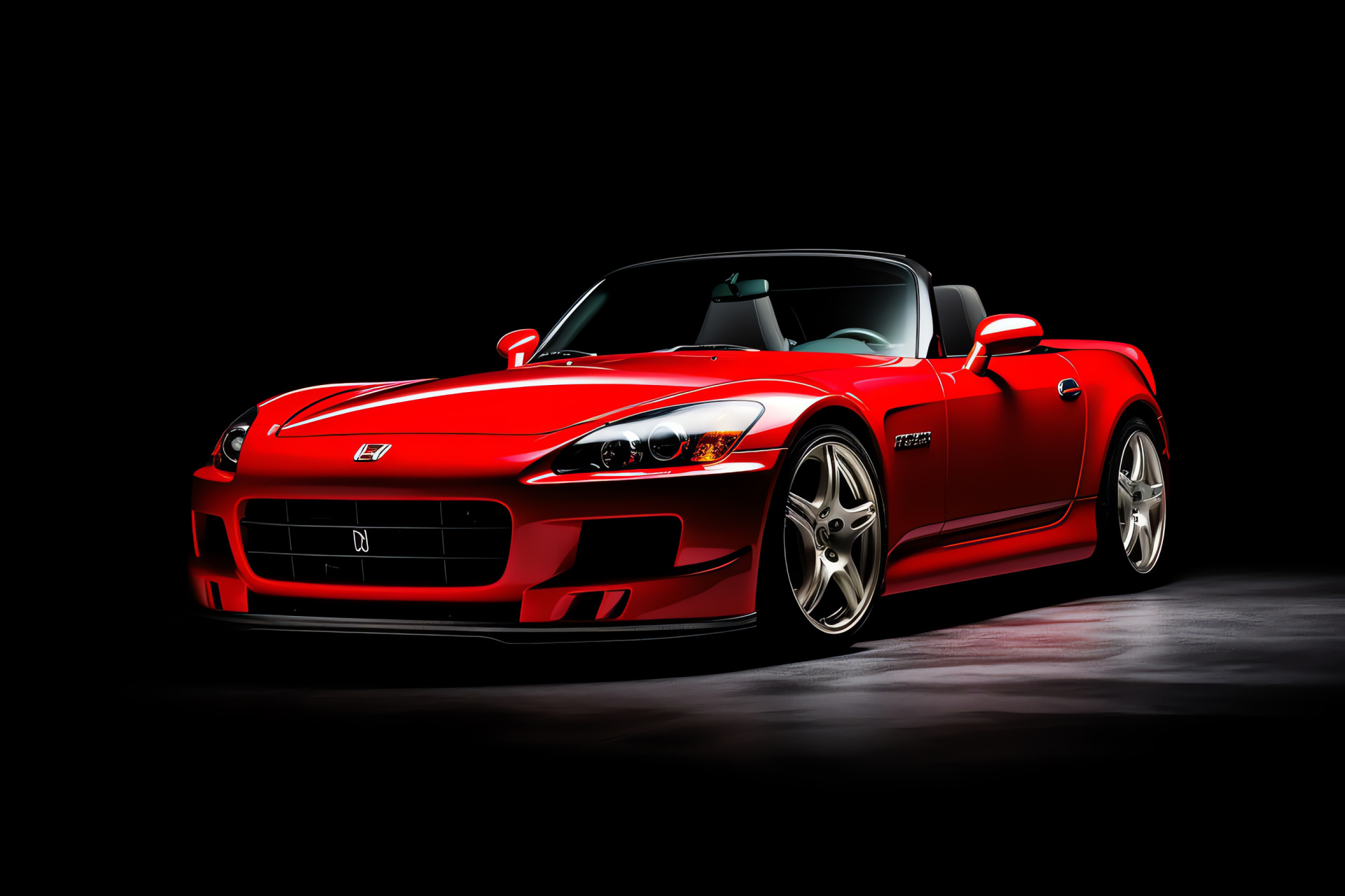 Fiery Honda S2000 AP1, Striking red dominance, Japanese engineering, Roadster appeal, Auto character, HD Desktop Image