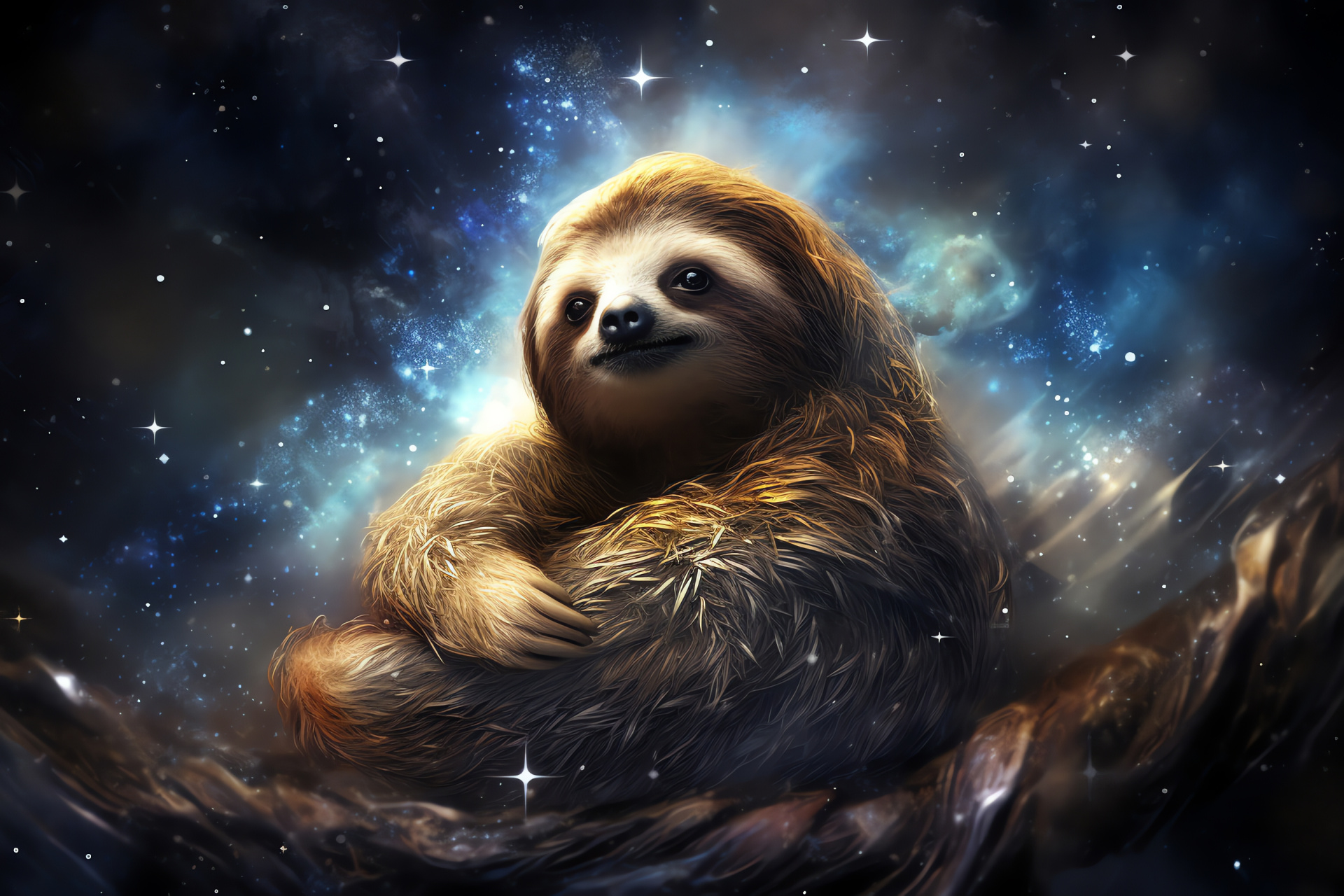 Space Sloth character, Cosmic fauna, Astral sloth astronaut, Intergalactic mammal, Space-themed creature, HD Desktop Wallpaper