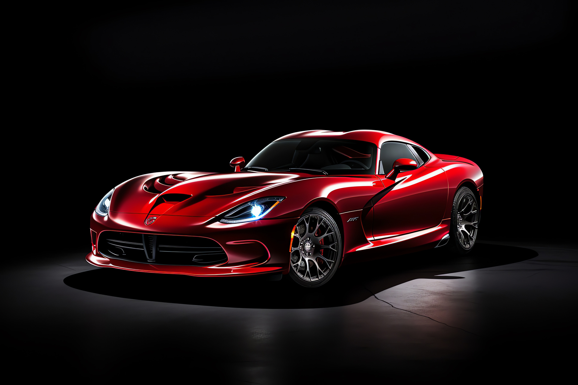 SRT Viper 2013, Sports car aesthetics, American muscle, Track-ready performance, High-contrast presentation, HD Desktop Image