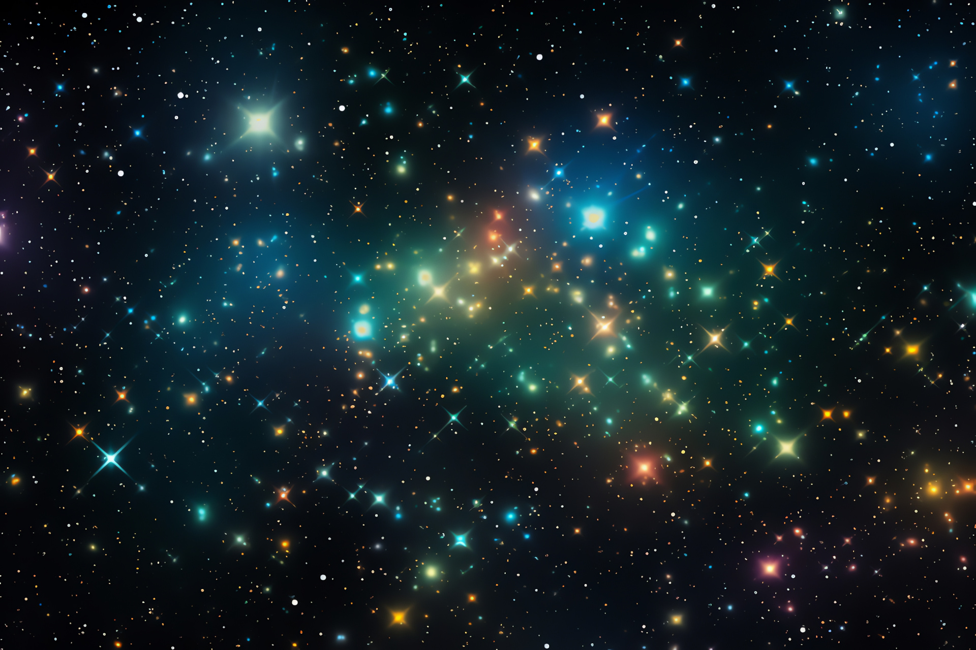 Galactic sky display, Space altitude, Cosmic neon show, Starlit sky, Outdoor universe, HD Desktop Image