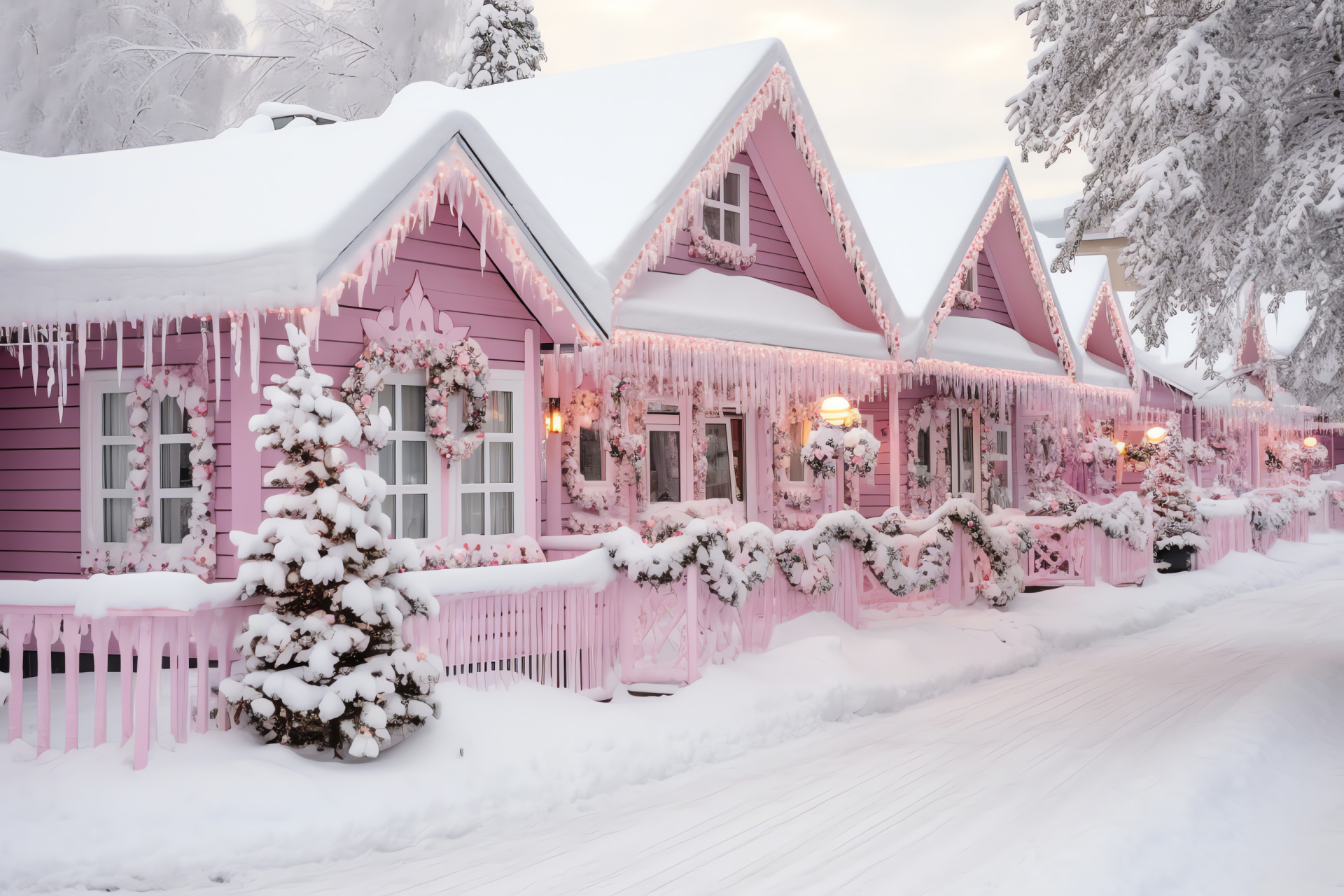 Santa's home, Finnish Lapland, Seasonal colors, Enchanted settlement, Festivity, HD Desktop Image