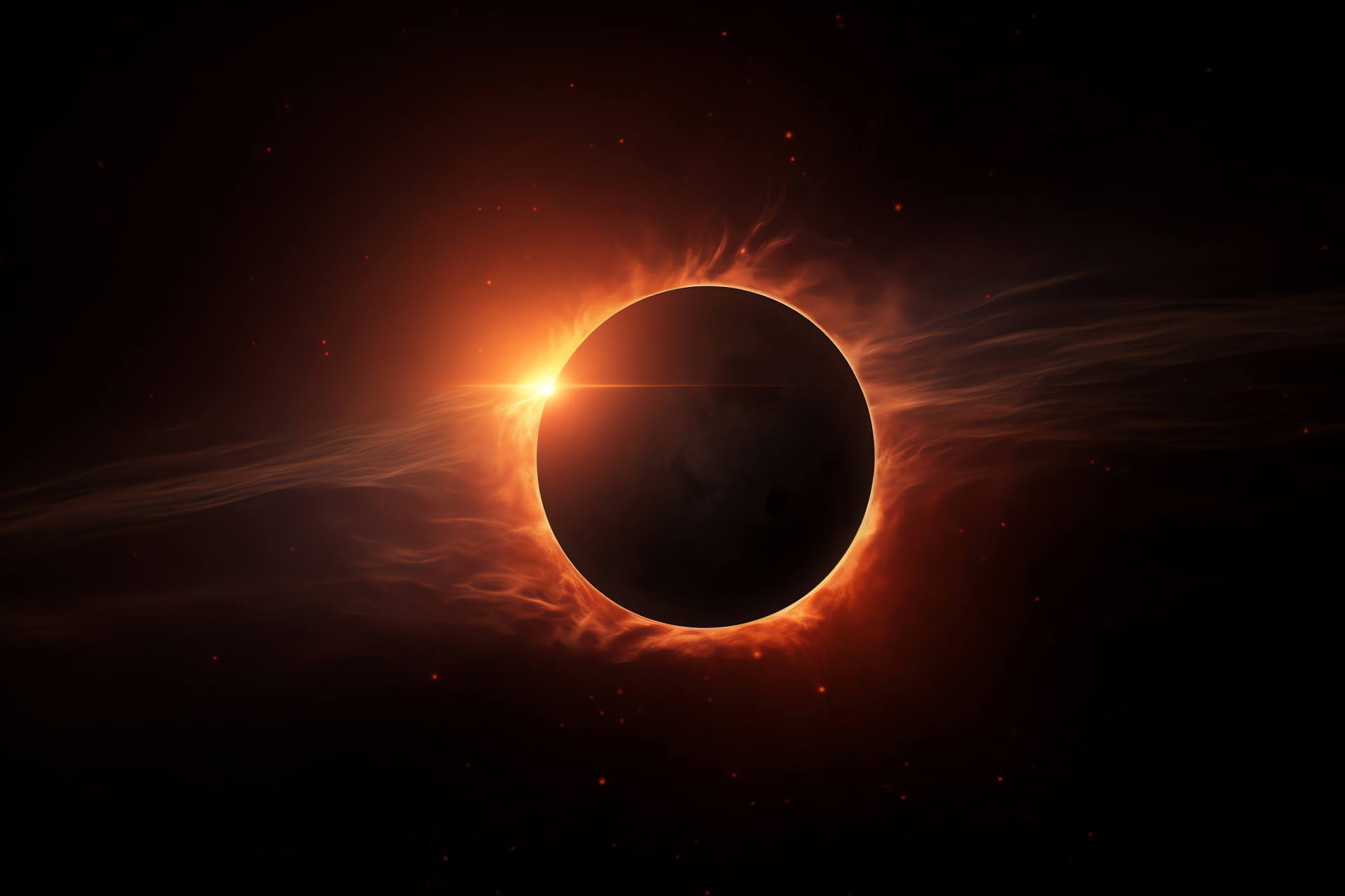 Mystical Eclipse, Celestial Event, Shadow Play, Transient Orbit, Planetary Occurrence, HD Desktop Image