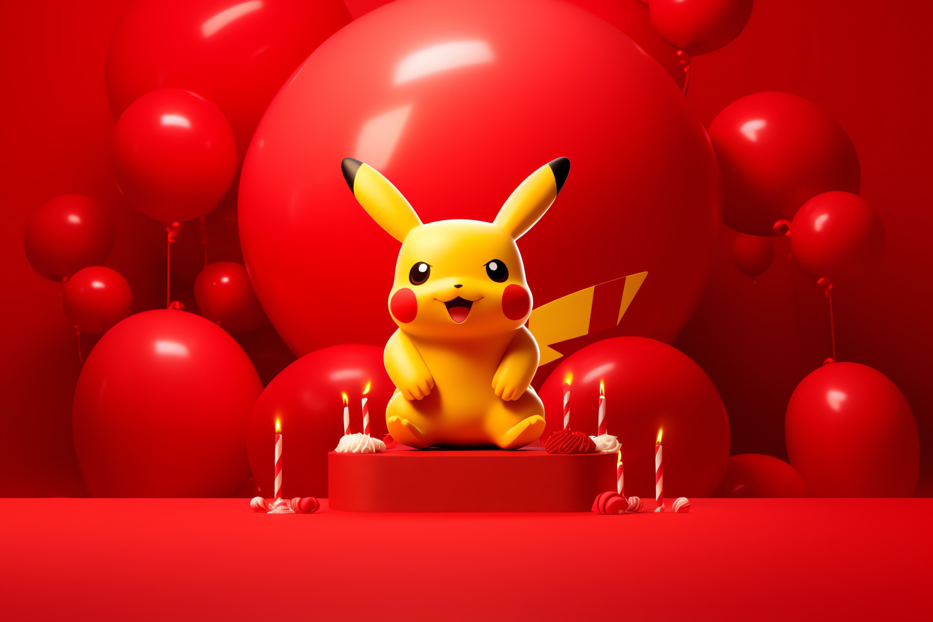 Electric Pokmon, Nintendo yellow mascot, Expressive eye features, Joyful energy, Cartoon companion, HD Desktop Image