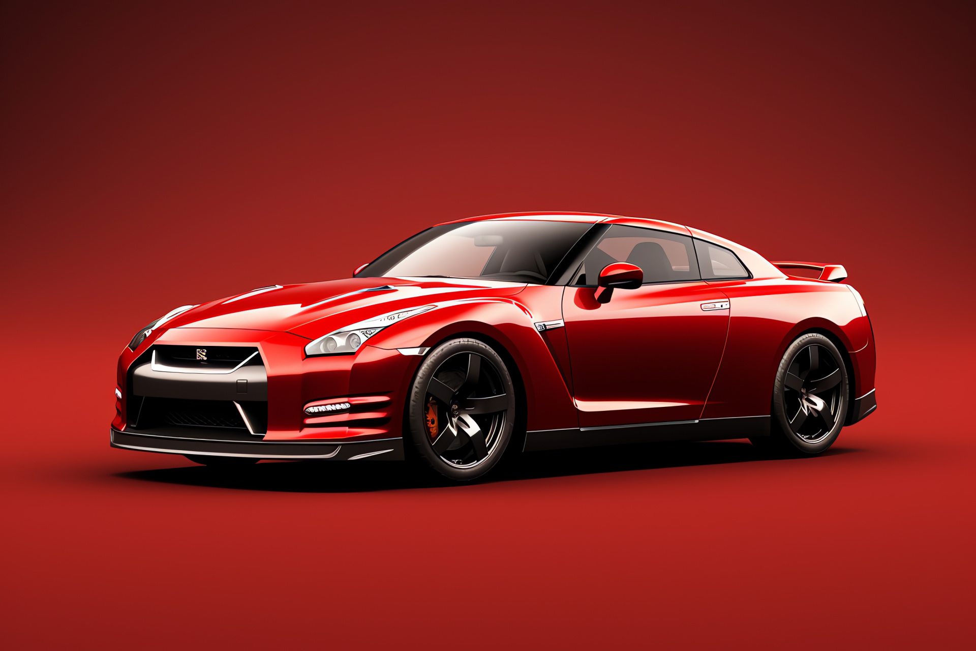 Nissan GTR R35 power, Twin-turbocharged machinery, Race-ready sports car, Legendary vehicle status, Striking red presentation, HD Desktop Wallpaper