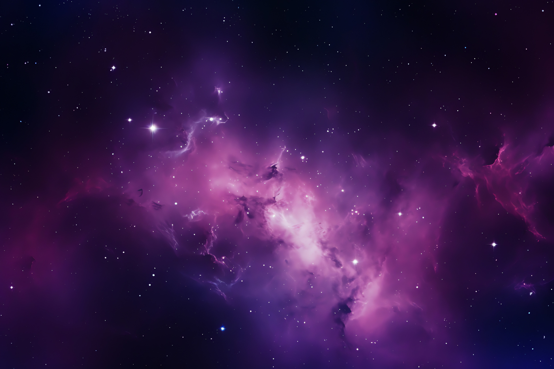 Purple stardust, Vibrant galaxy canvas, Interstellar elegance, Dark space expanse, Galactic allure, HD Desktop Image