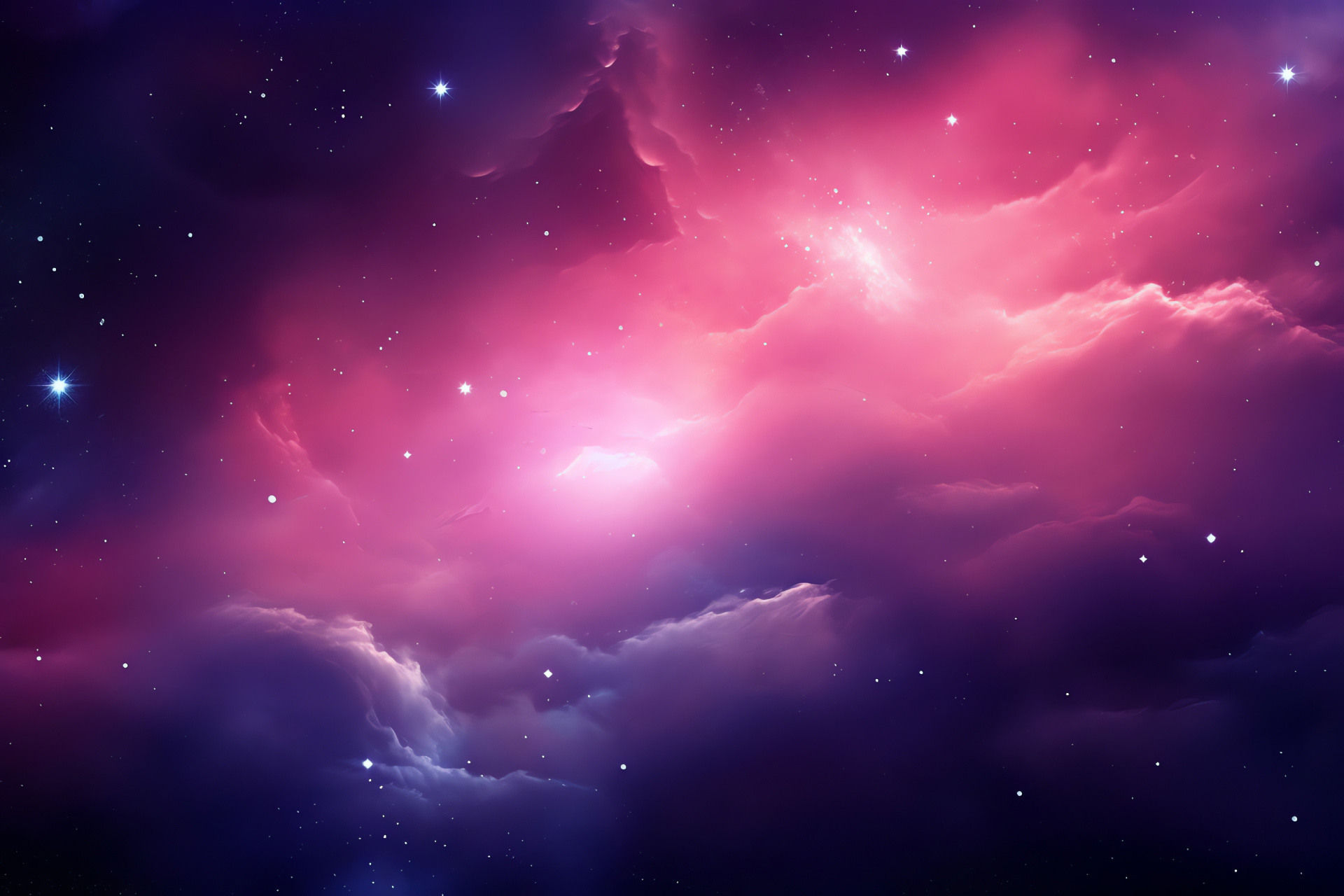 Pink cosmos exploration, Galactic realm, Star formations, Infinite space, Celestial bodies, HD Desktop Image