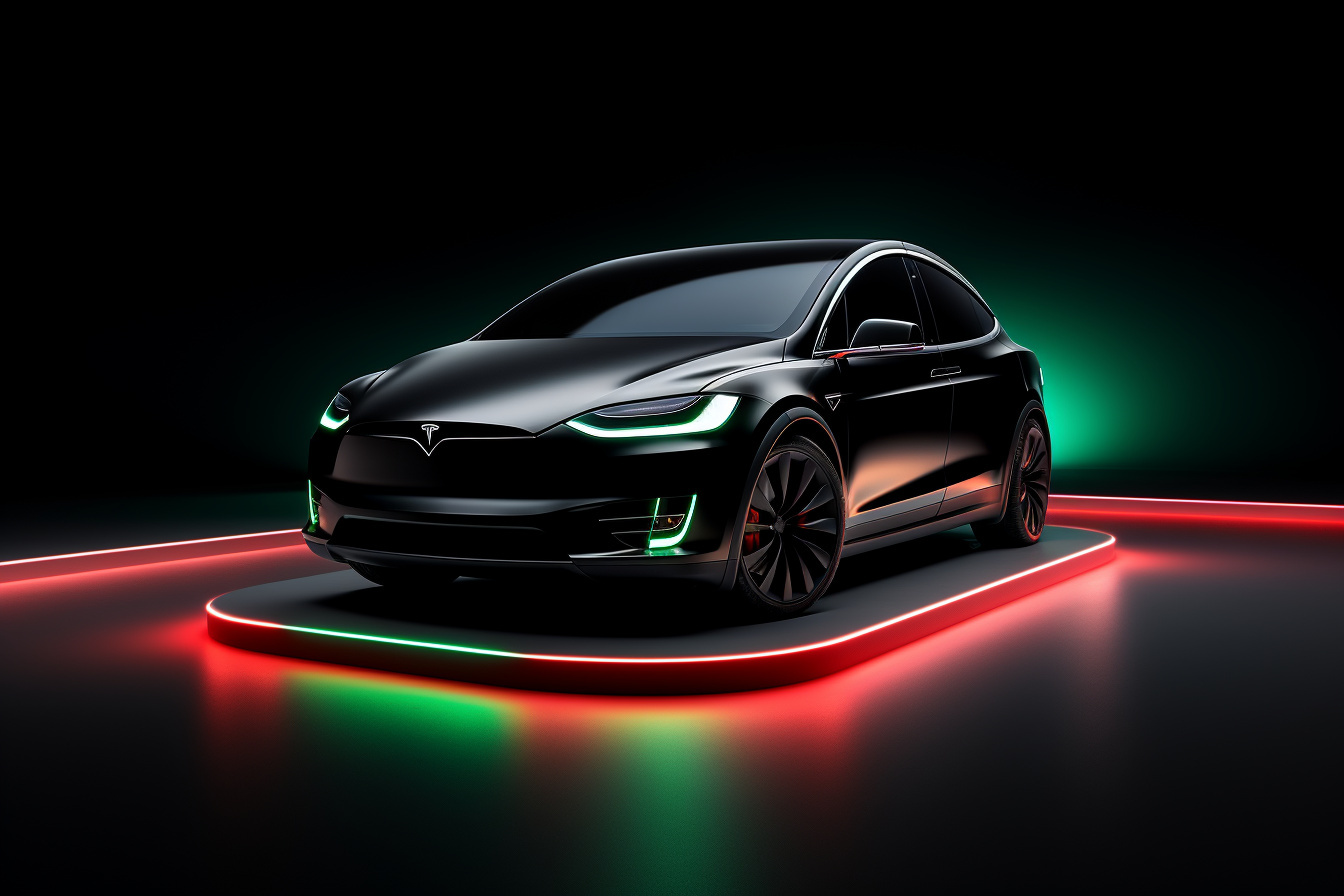 Model X Plaid, Electric performance SUV, Advanced vehicle design, Pure black setting, High-contrast display, HD Desktop Image