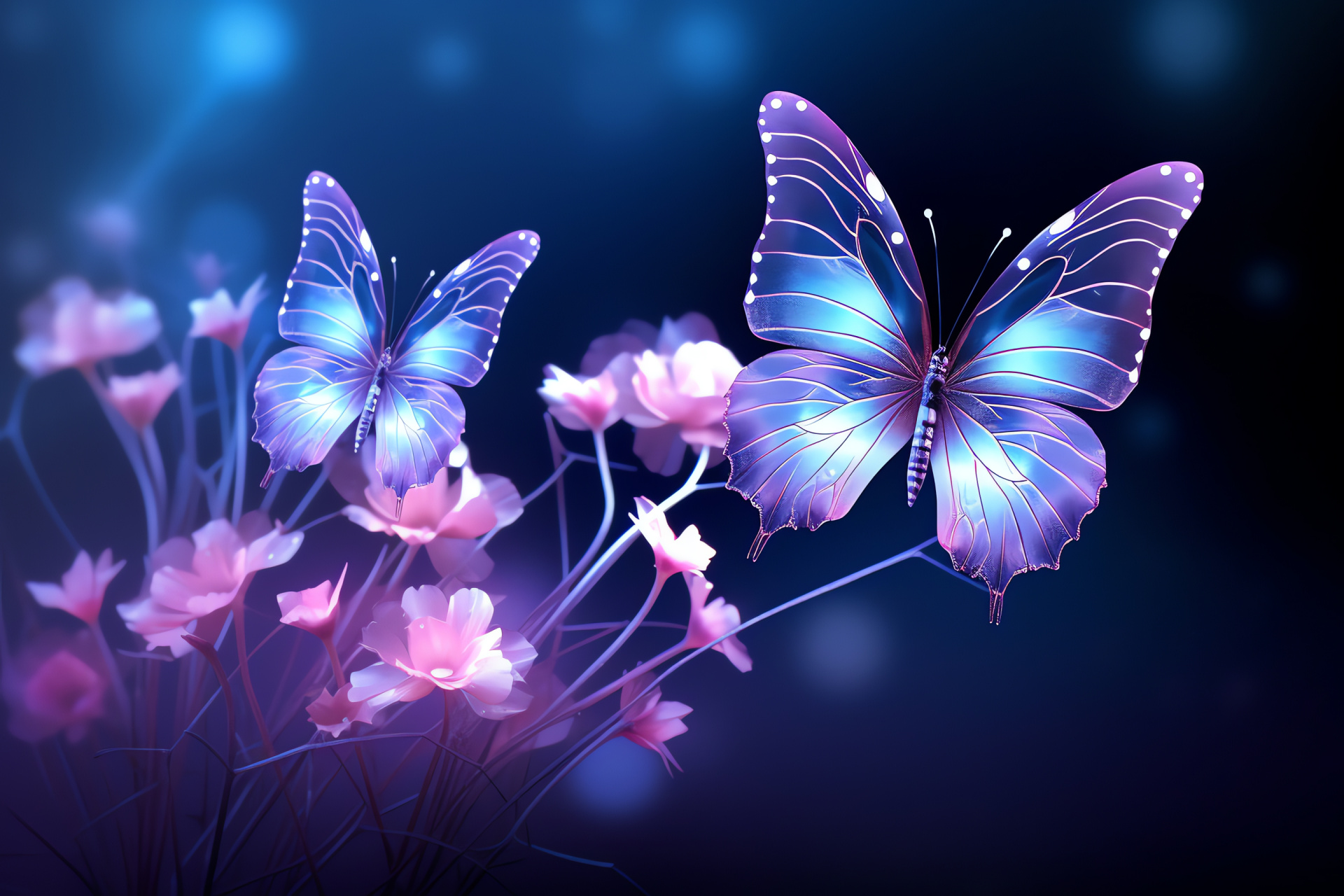 Lepidoptera habitat, violet wings, sublime perch, radiant background, floral nestling, HD Desktop Wallpaper