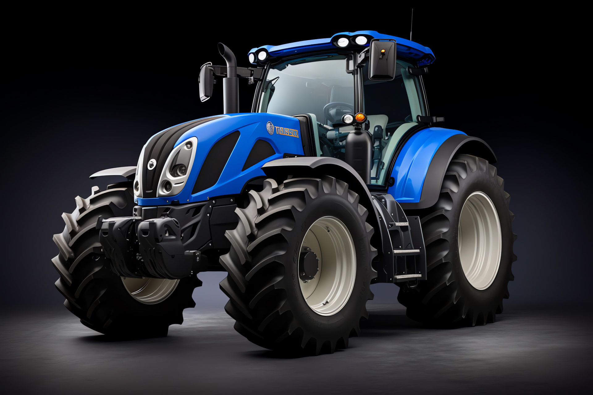 New Holland T7 HD tractor, Agriculture-side showcase, Two-tone distinction, Modern farming implement, Simplistic backdrop contrast, HD Desktop Wallpaper