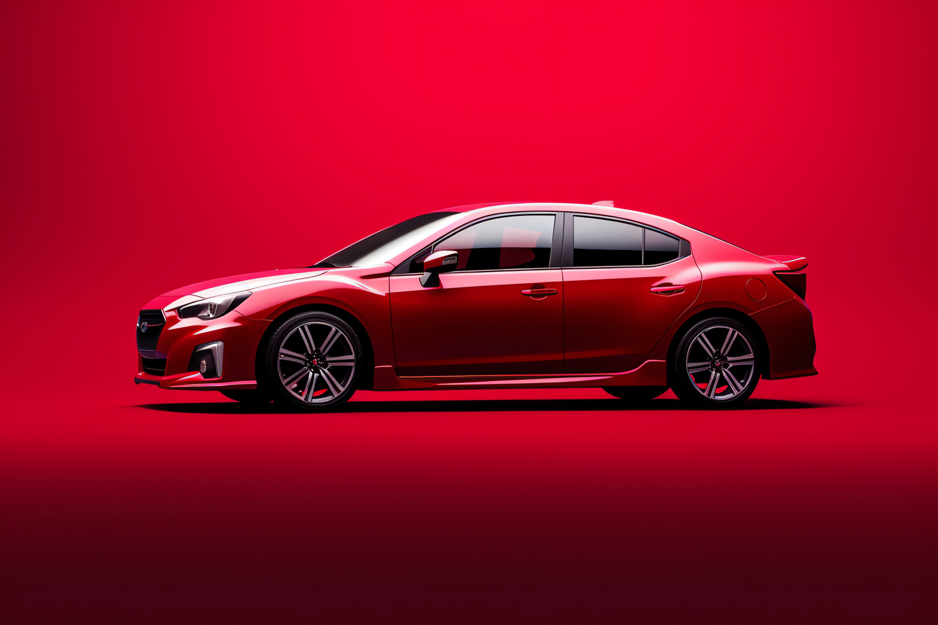 Modern microcar, Subaru R1, red vehicle, Japanese design, compact urban transport, HD Desktop Wallpaper