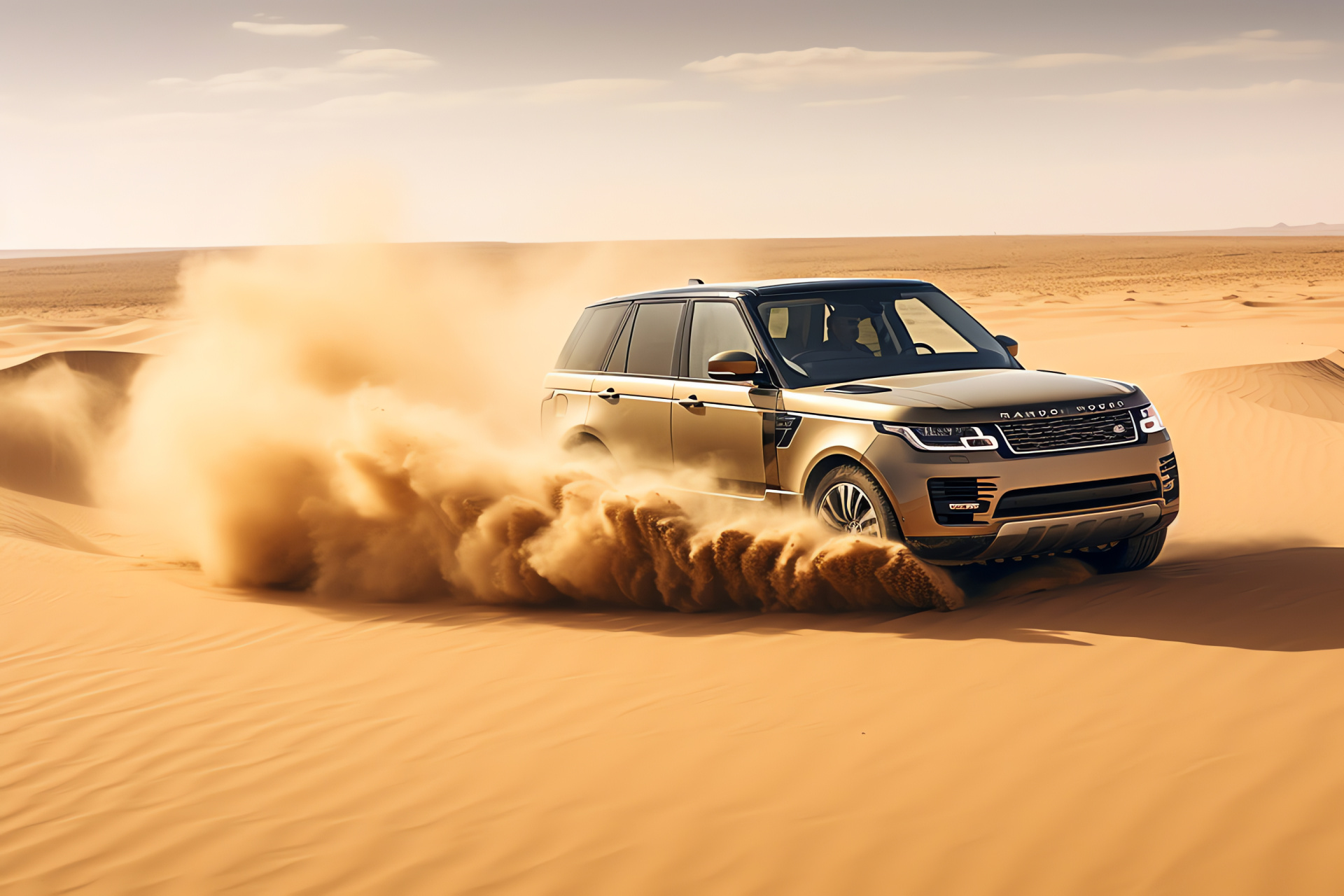 Range Rover in Sahara, Off-road luxury SUV, Desert driving experience, Adventure vehicle, Exotic travel destinations, HD Desktop Wallpaper