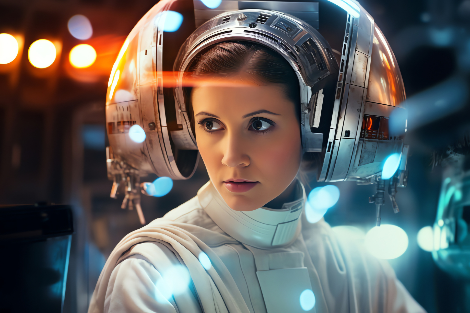Princess Leia, Hairstyle, Holographic distress, A New Hope, Legendary Sci-Fi, HD Desktop Image