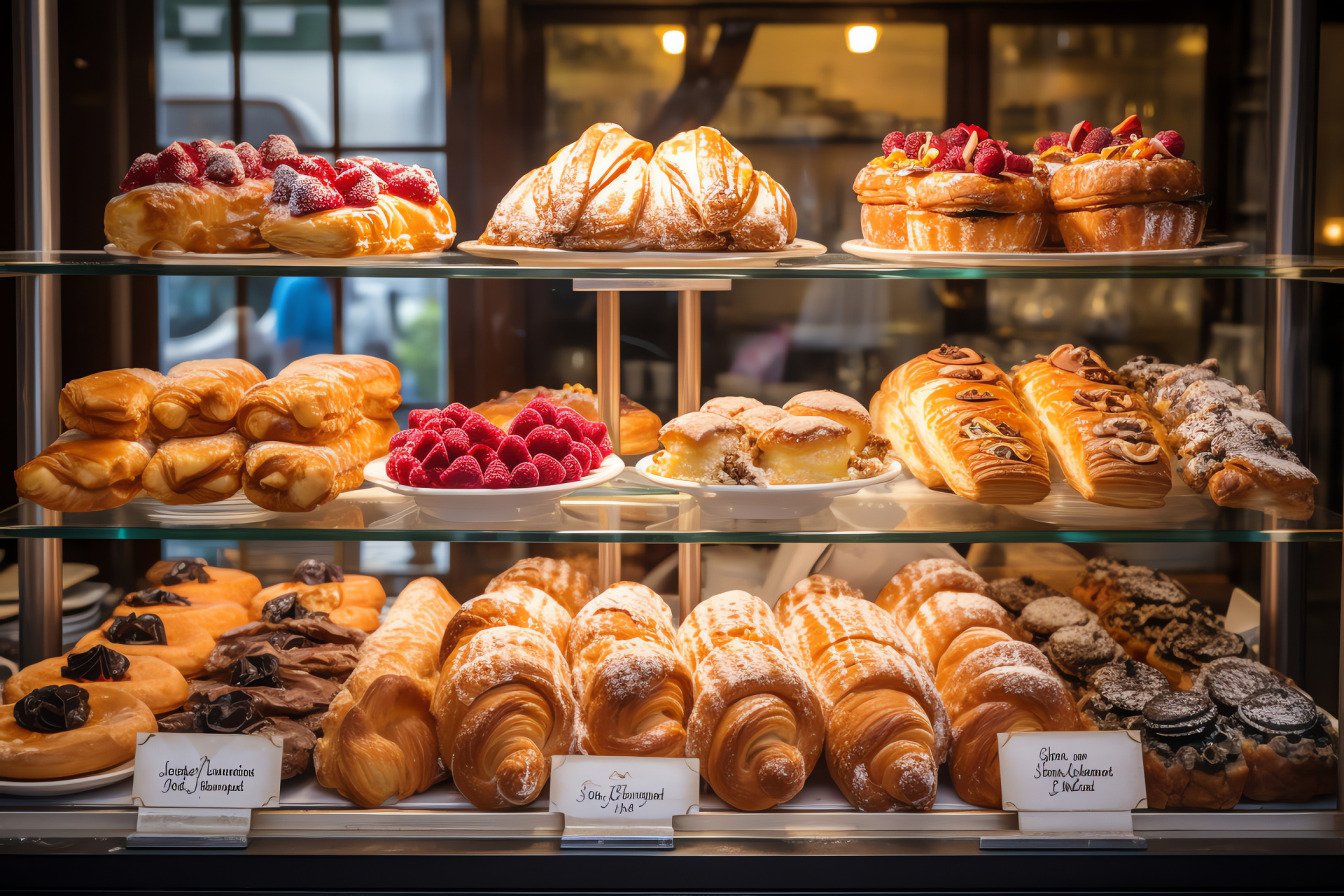 Bakery showcase, Elegant presentations, French pastry, Sweet assortment, Delicacy variety, HD Desktop Image