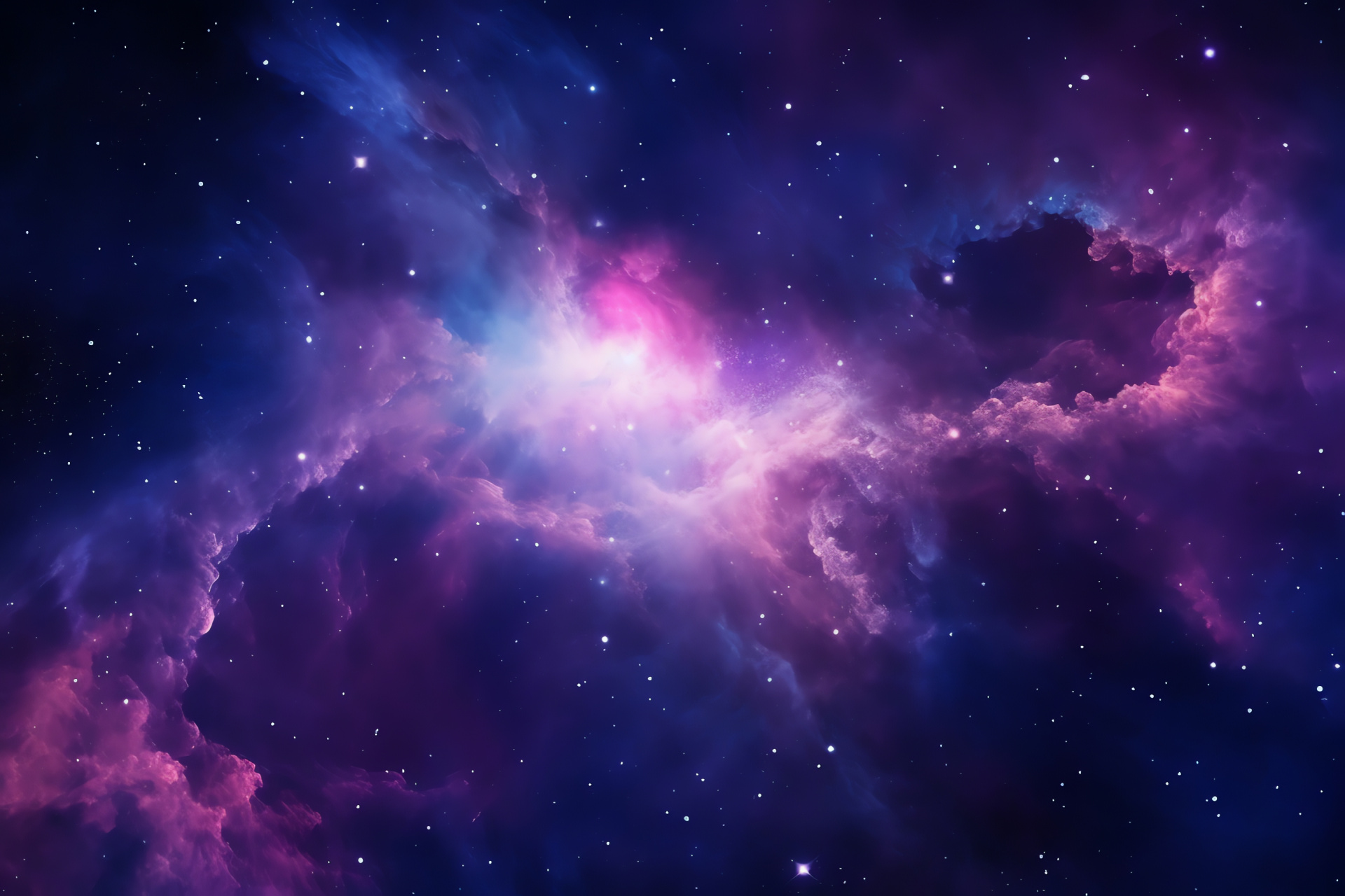 Cosmic Purple Galaxy, Nebular Whirls, Star Formation, Galactic Core, Neon Extravaganza, HD Desktop Wallpaper