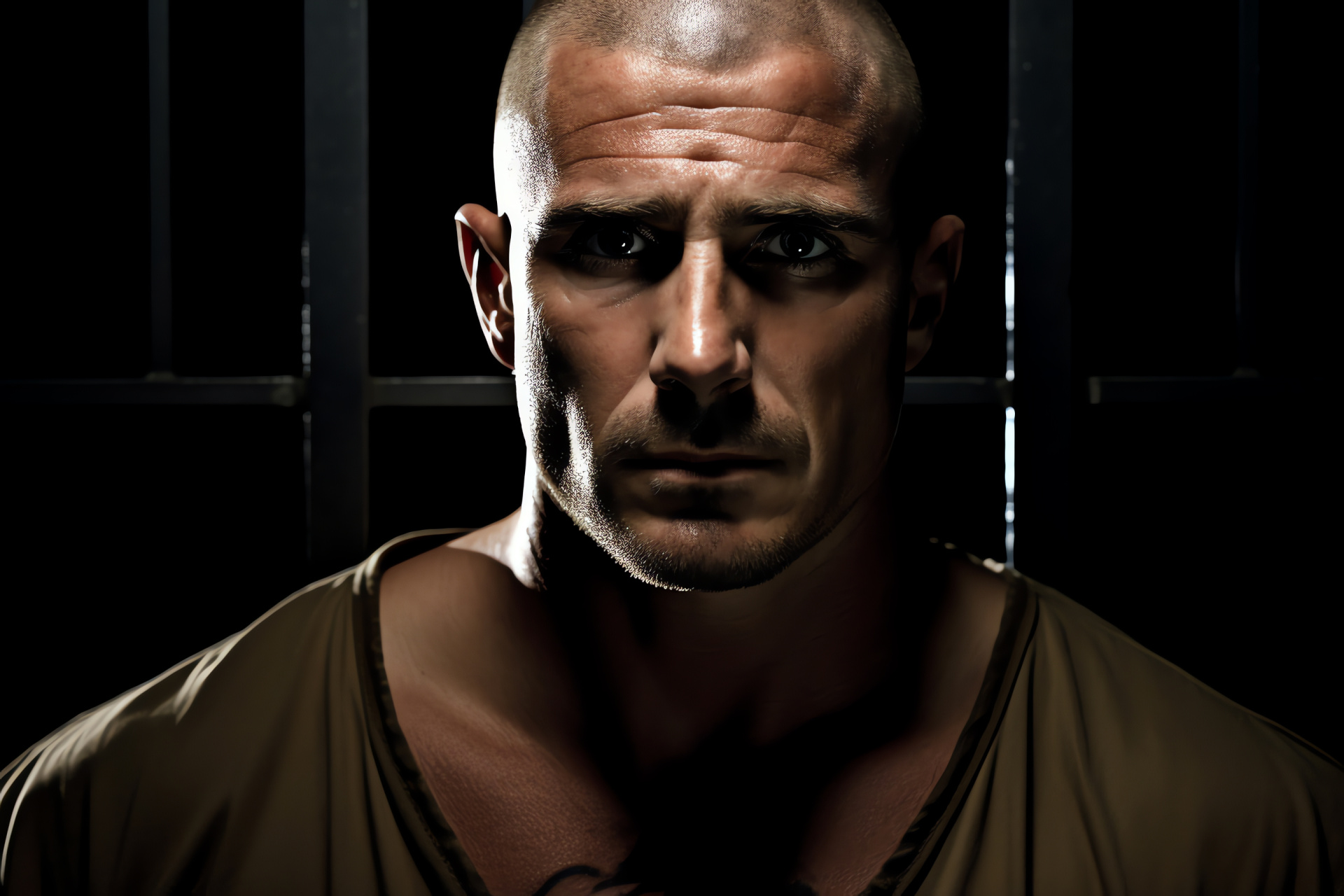 Lincoln Burrows depicted, Dominic Purcell actor, Escapist TV show, Focused close-up, Noir character perspective, HD Desktop Image