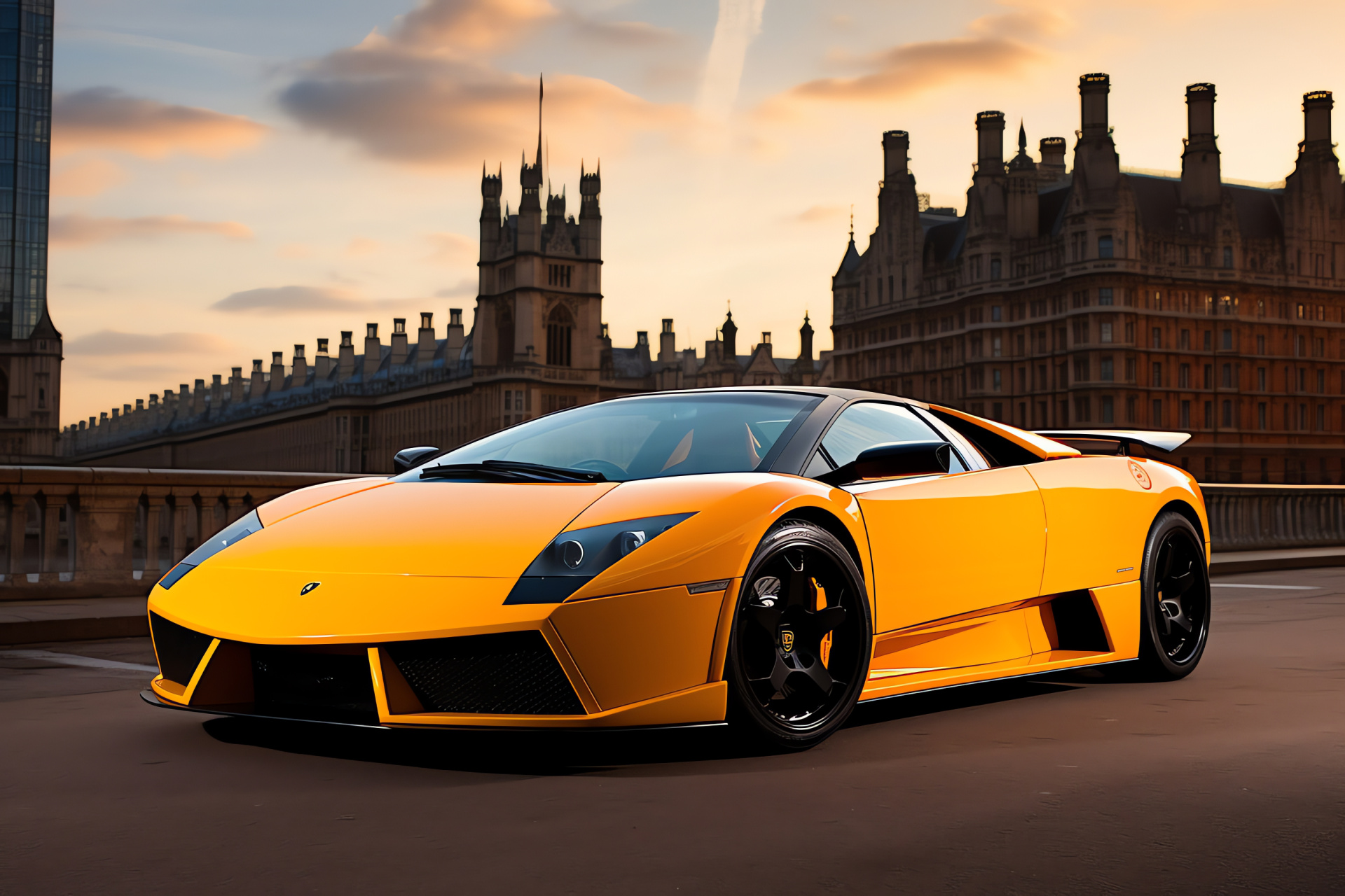 SuperVeloce London, Engineering marvel, Iconic landmarks, British capital, Tower Bridge asphalt, HD Desktop Wallpaper