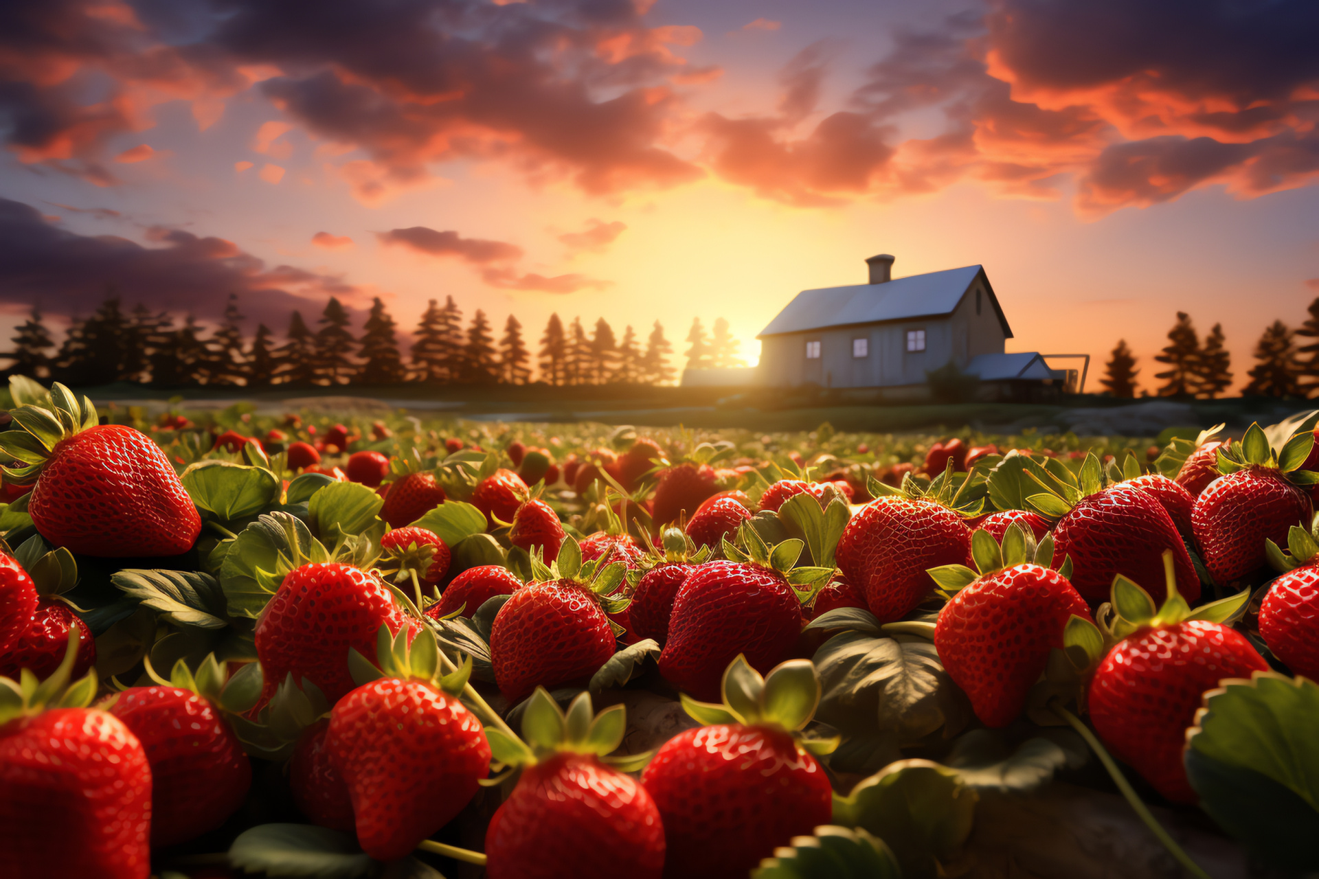 Fields at twilight, Aerial farm views, Pastel firmament, Harvest ambiance, Agricultural beauty, HD Desktop Image