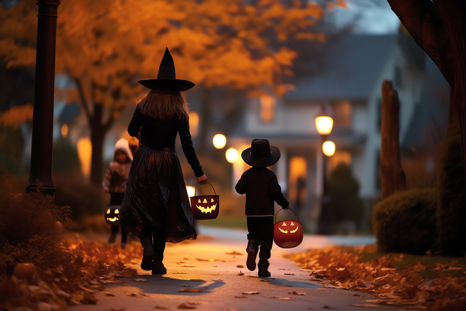 All Hallows' Eve, Lunar ambiance, Costume enthusiasts, Sugary treats, Ghostly adventures, HD Desktop Wallpaper