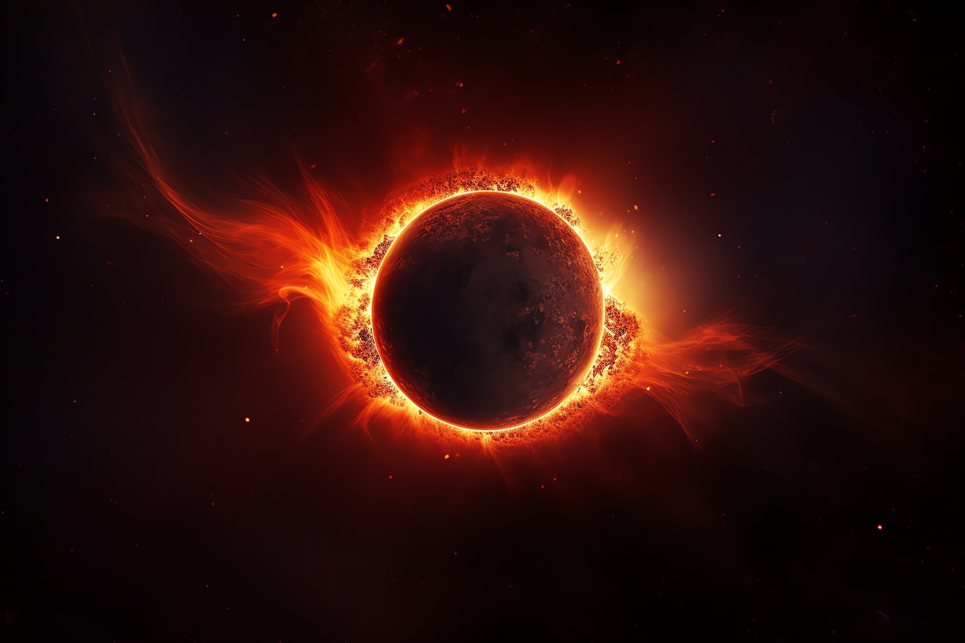 Solar Eclipse scenography, Planetary choreography, Star systems, Supreme spectacle, Skyward panorama, HD Desktop Image