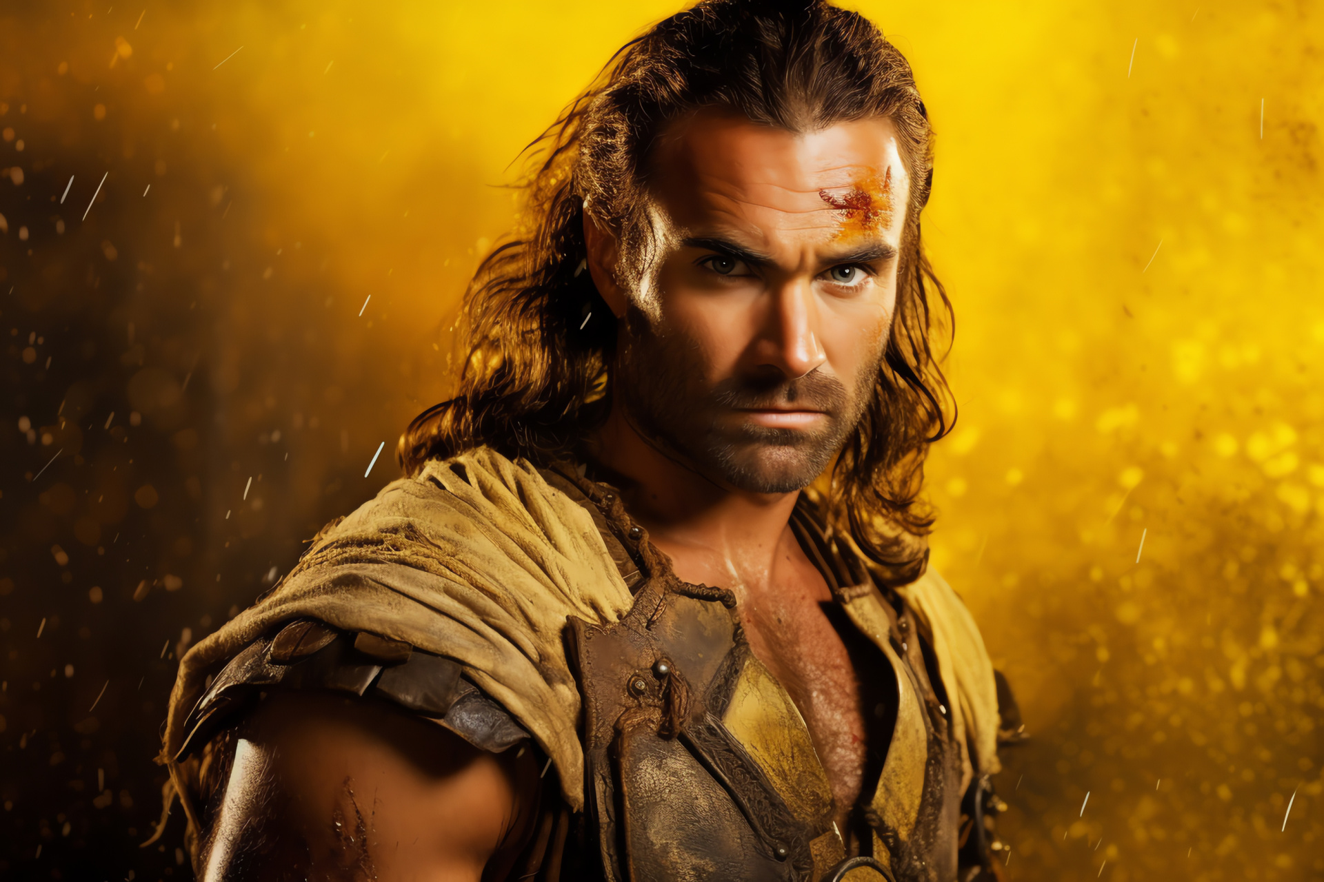 Dustin Clare, Gannicus warrior, Gladiator series, Dramatic close portrayal, Iconic character, HD Desktop Wallpaper