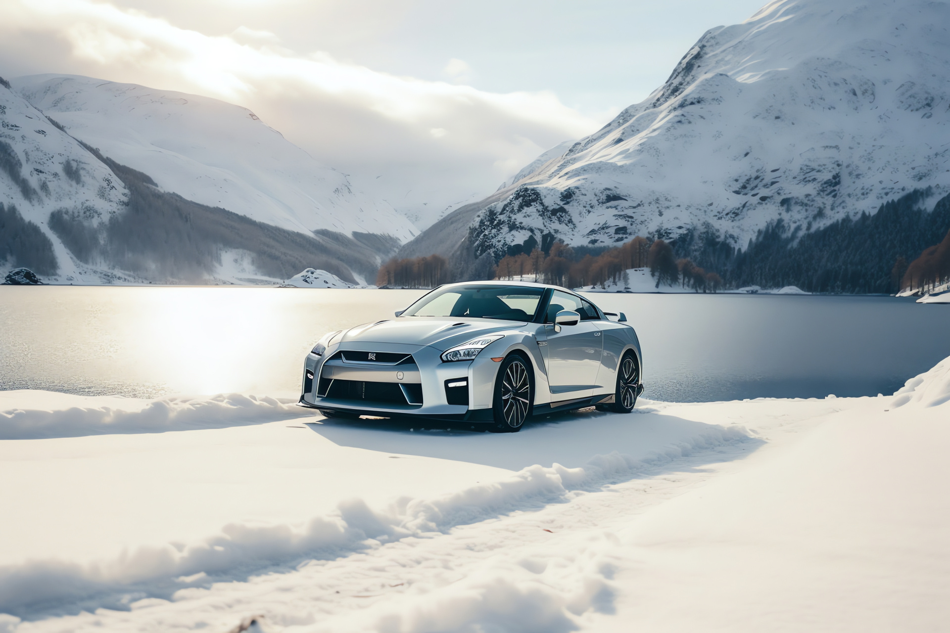 Nissan GTR R35, Winter performance, Norwegian frozen beauty, All-terrain dominance, Snowy path warrior, HD Desktop Wallpaper