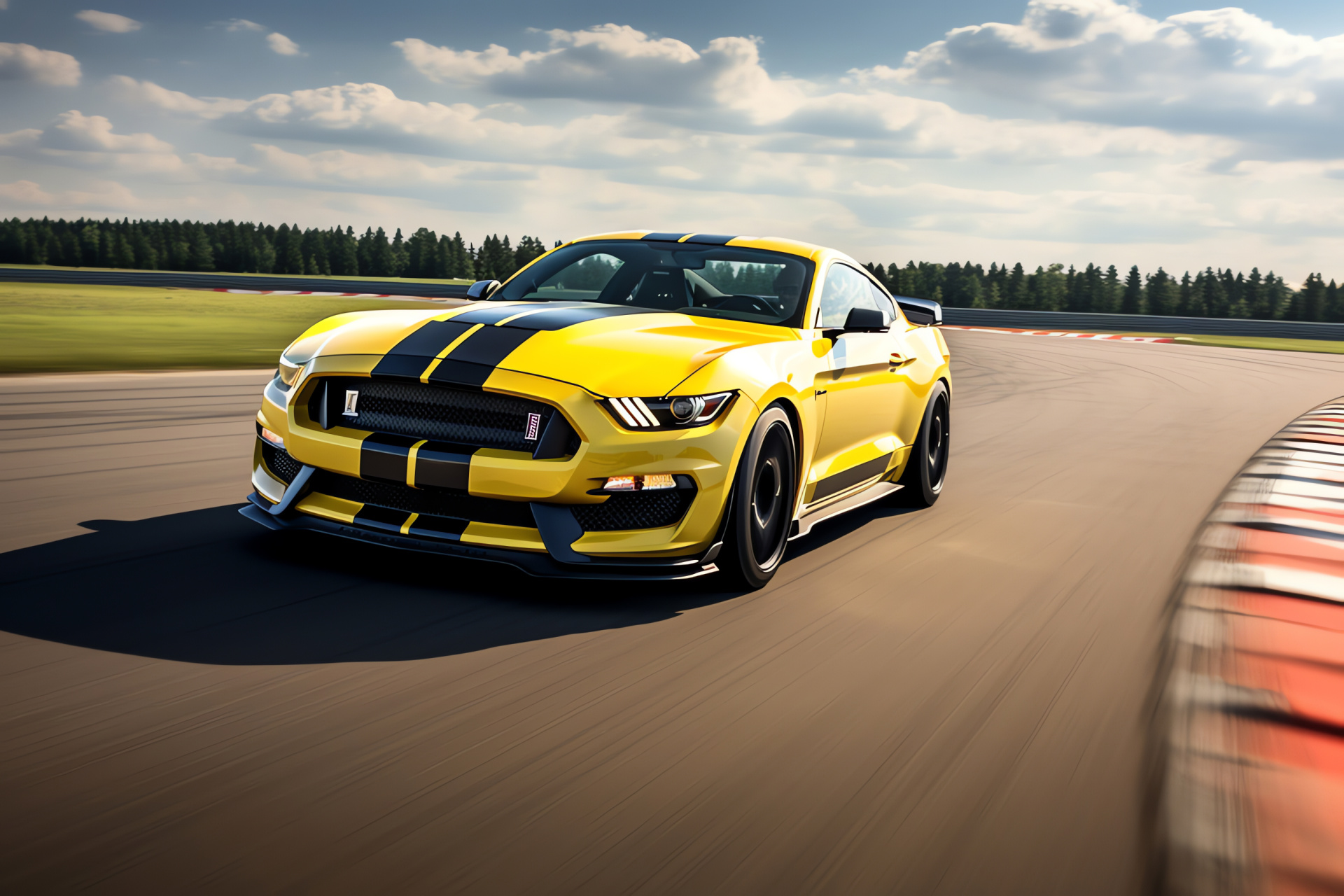 Ford Mustang GT350R circuit, German track roar, Racing reverberation, Elite performance, Sporty detailing, HD Desktop Image