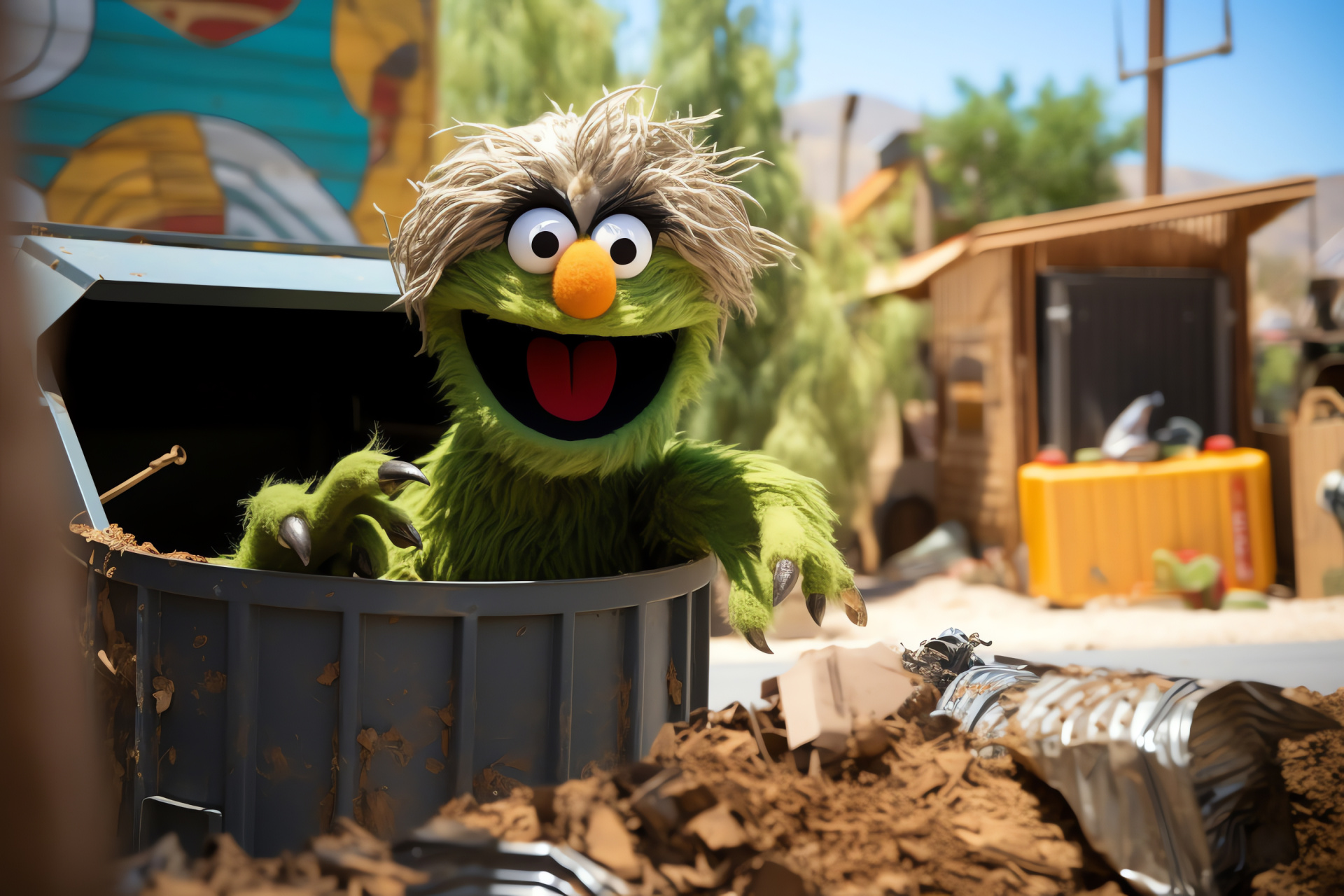 Sesame Street character, Oscar the Grouch, Muppet, Educational television, Puppetry, HD Desktop Image