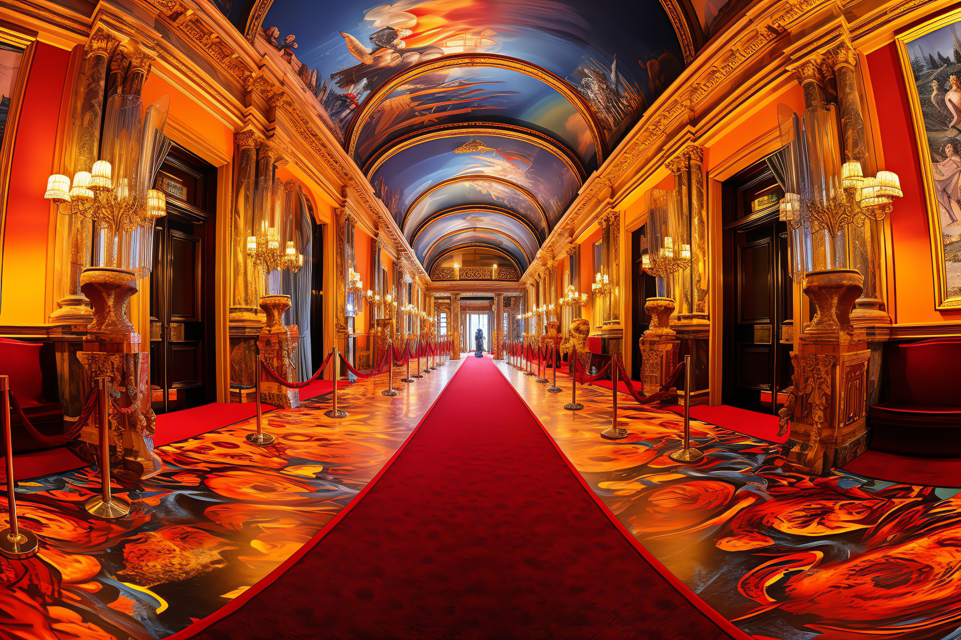 Celebrity gala, Famous personalities, Opulent gathering place, Exquisite fashion, Botanical decor, HD Desktop Image