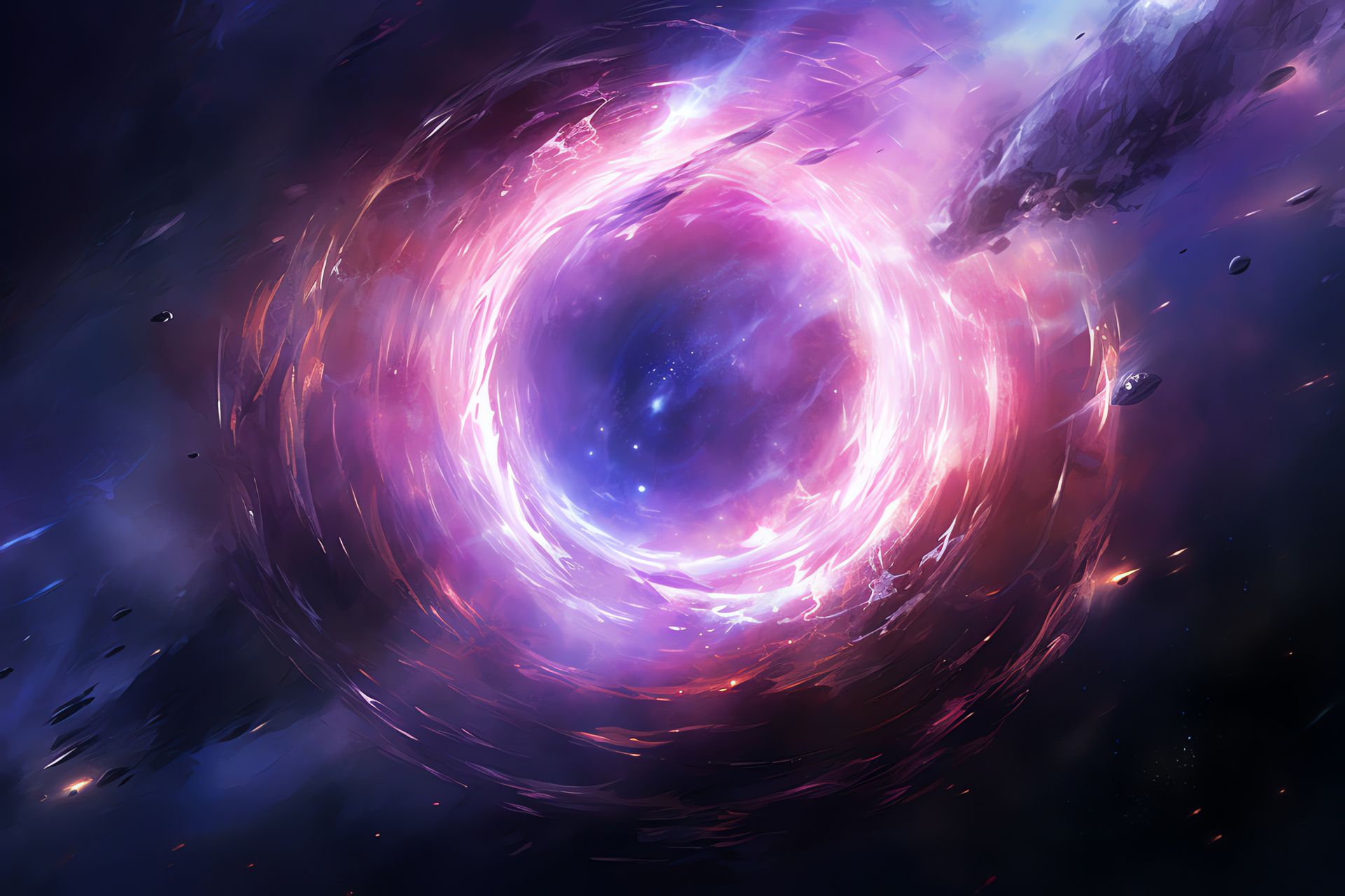 Ring Nebula, Vibrant cosmos, Purple radiance, Pink nebulous forms, Spatial wonder, HD Desktop Wallpaper