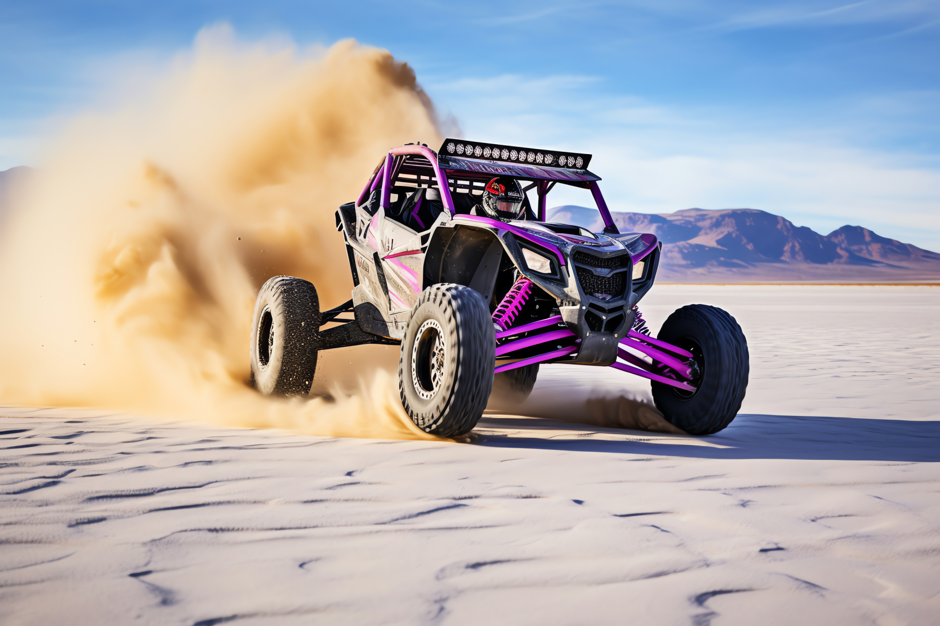 Polaris RZR, Bonneville flats, XP Turbo S trim, saline terrain, dynamic suspension, HD Desktop Wallpaper